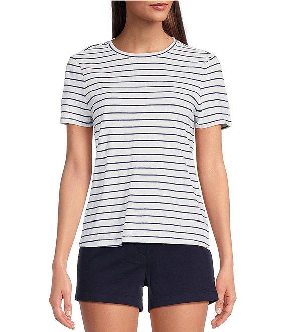 Southern Tide Knit Sunfarer Striped Crew Tee Shirt Product Image