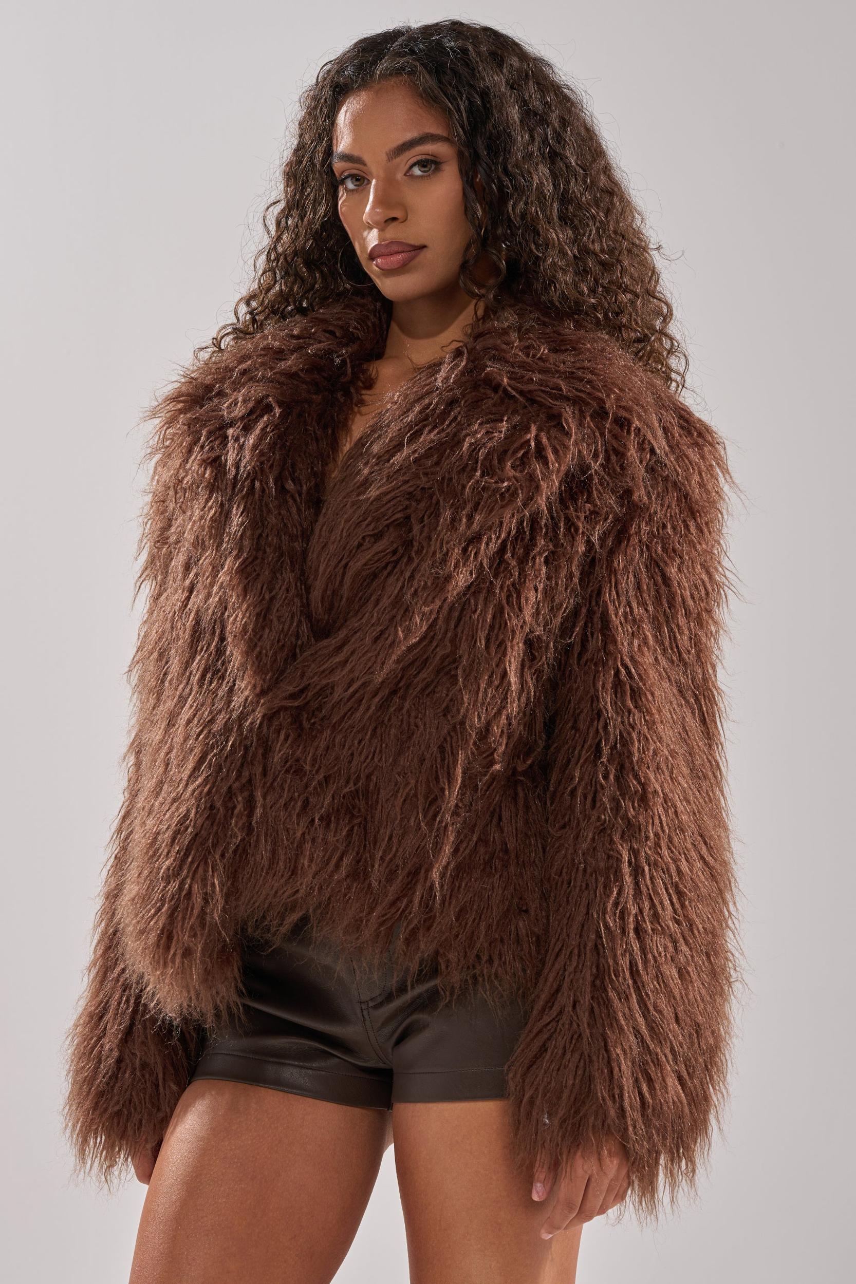 SHORT N SWEET FAUX FUR COAT Product Image