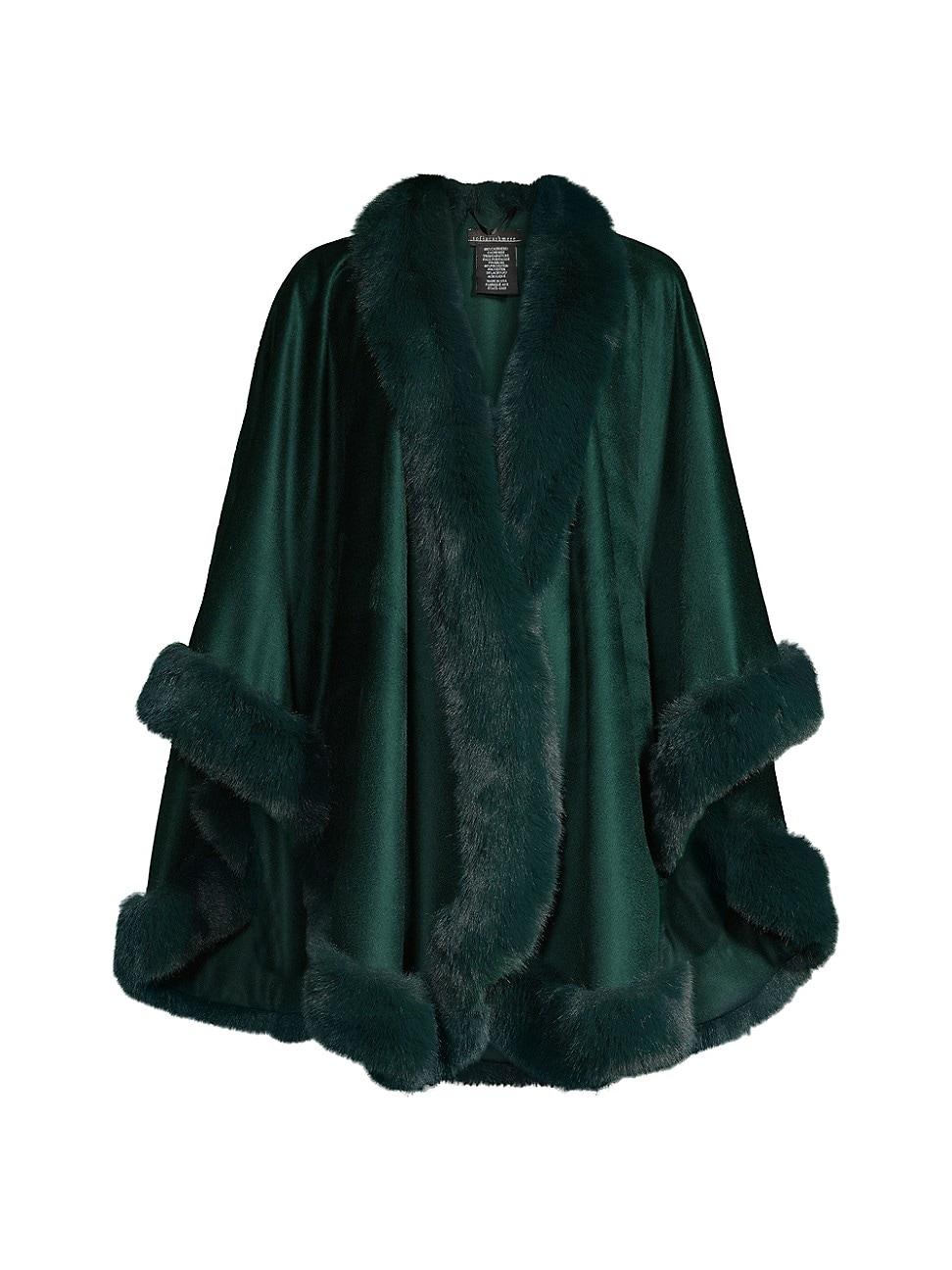 Womens Faux Fur & Cashmere U-Cape Product Image