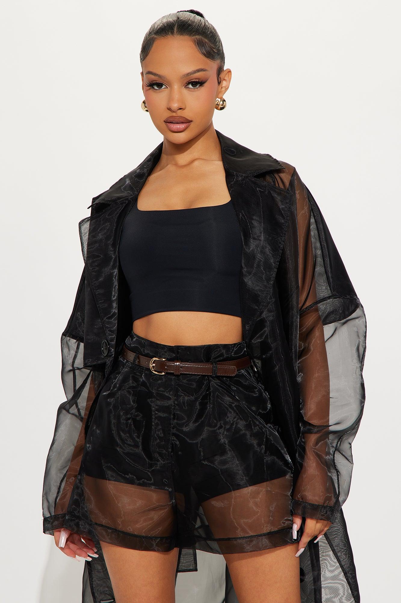 Tara Sheer Belted Short - Black Female Product Image