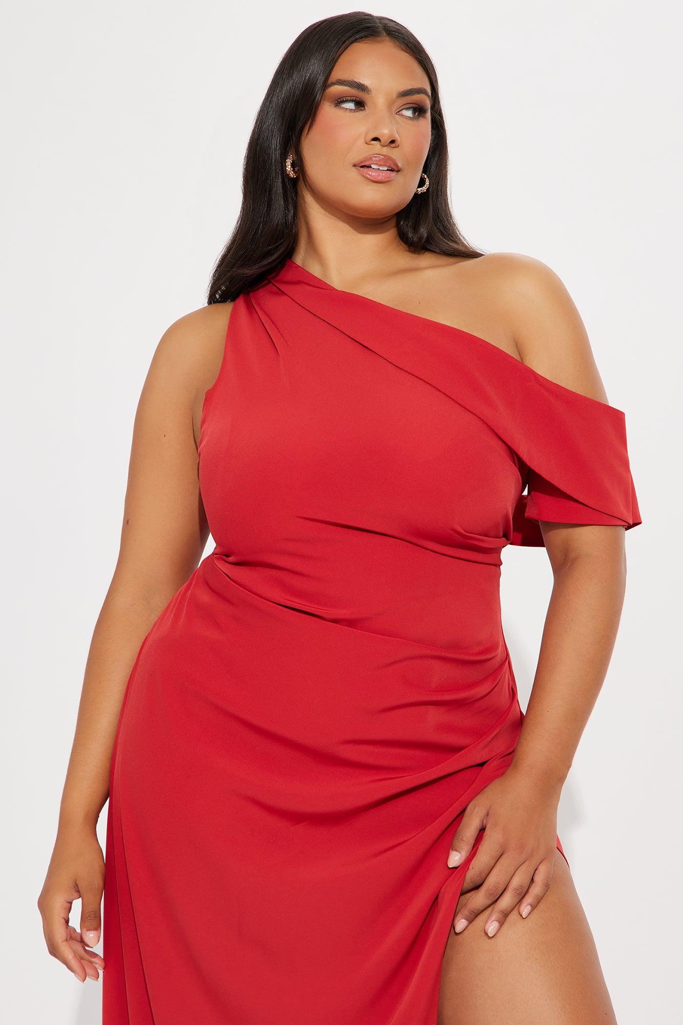 Danielle One Shoulder Maxi Dress - Marsala Product Image