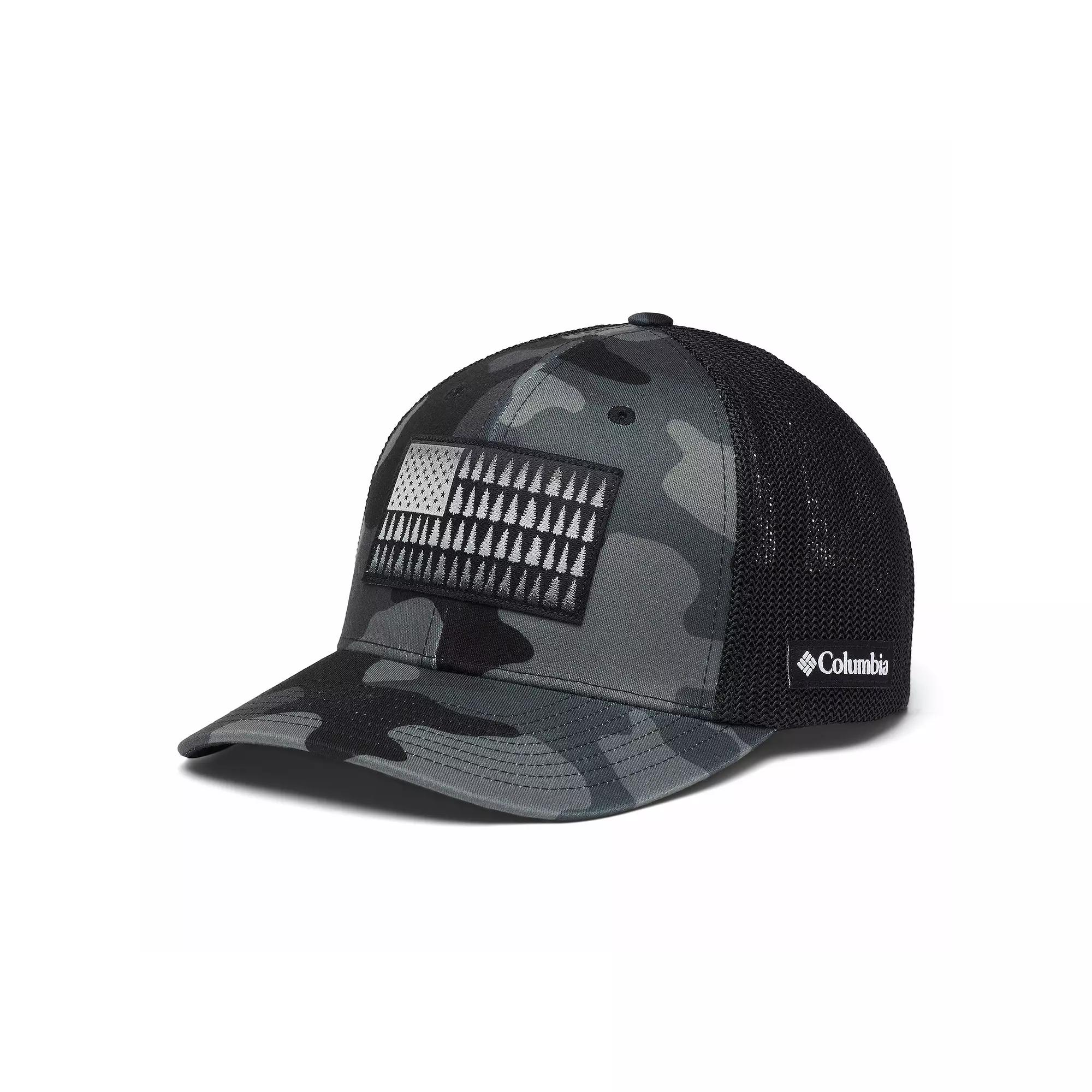 Men's Columbia FlexFit Mesh Tree Flag Fitted Cap,  Product Image