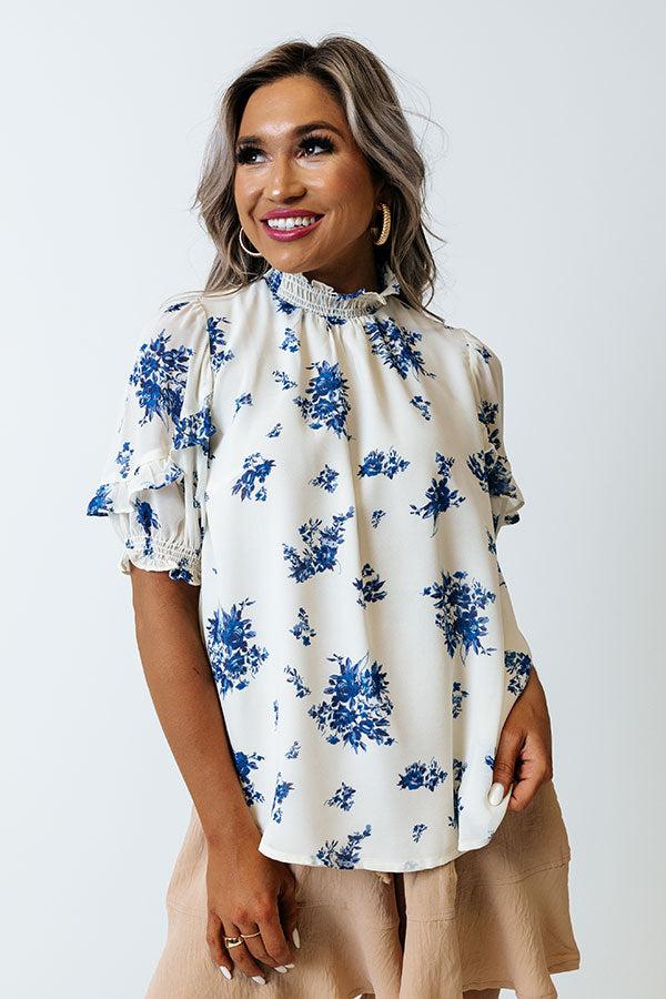 Follow Your Happiness Floral Shift Top in Cream Product Image