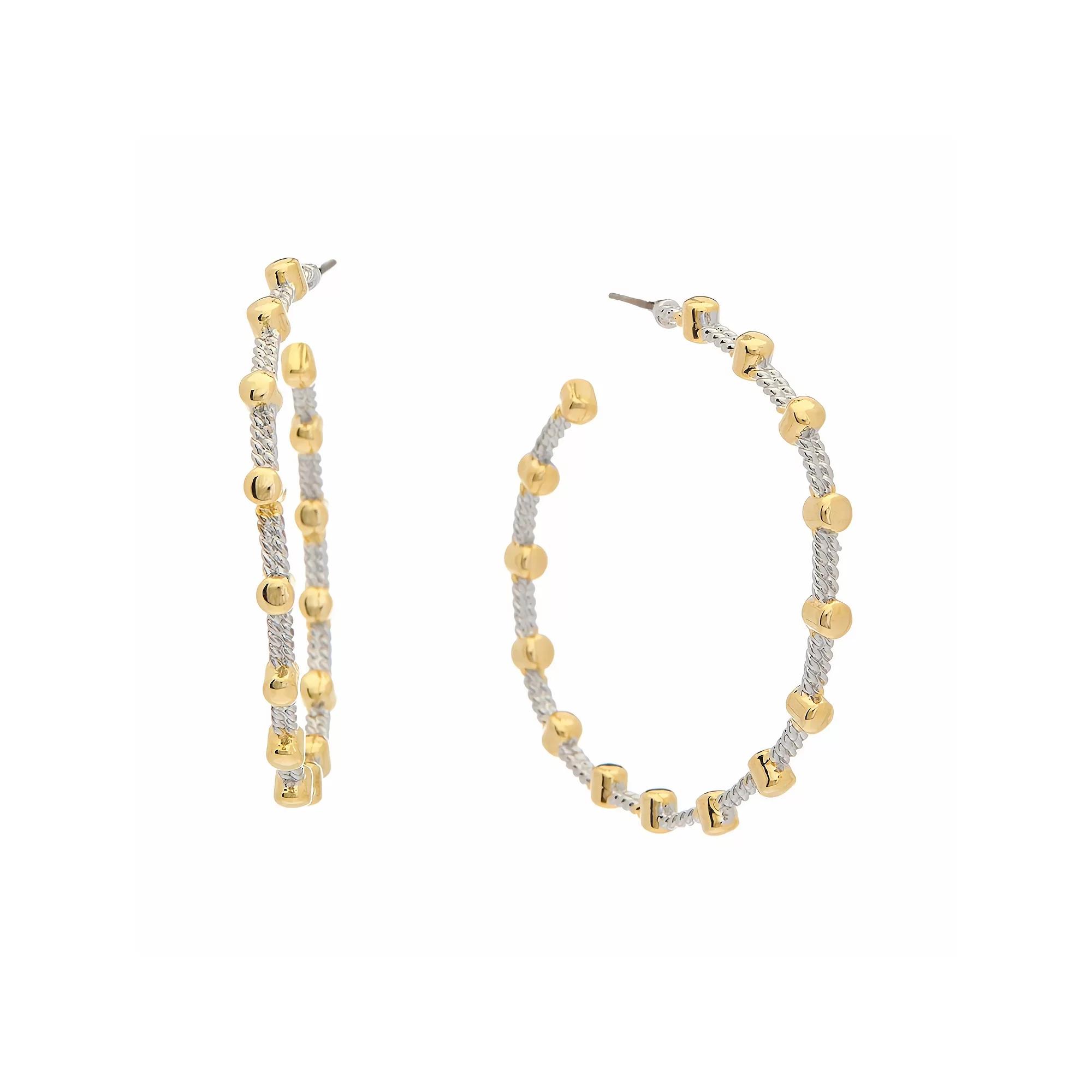 Juvell Two Tone 18k Gold Plated Hoop Earrings, Women's Product Image