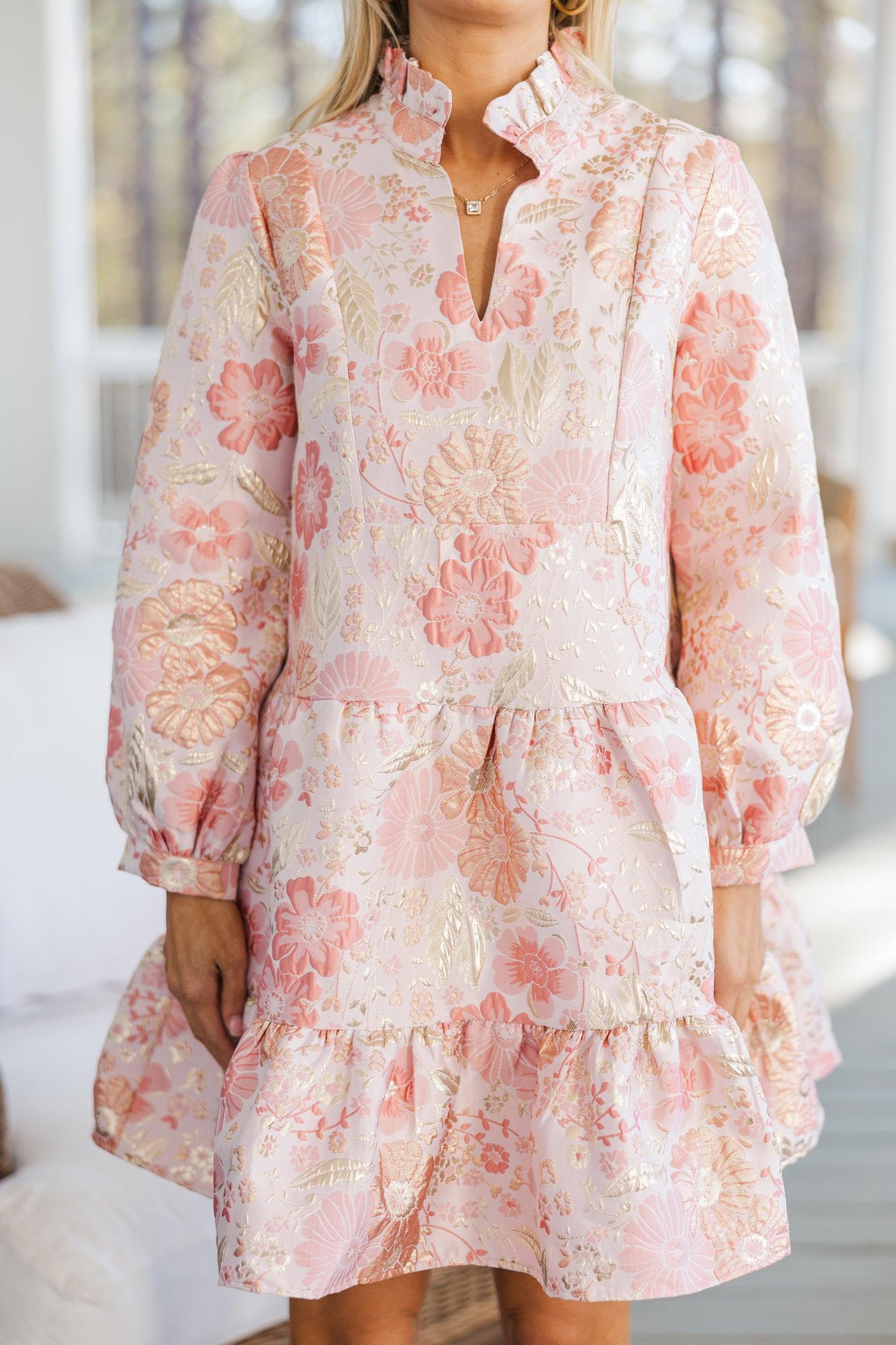 Always On My Mind Pink Floral Dress Female Product Image