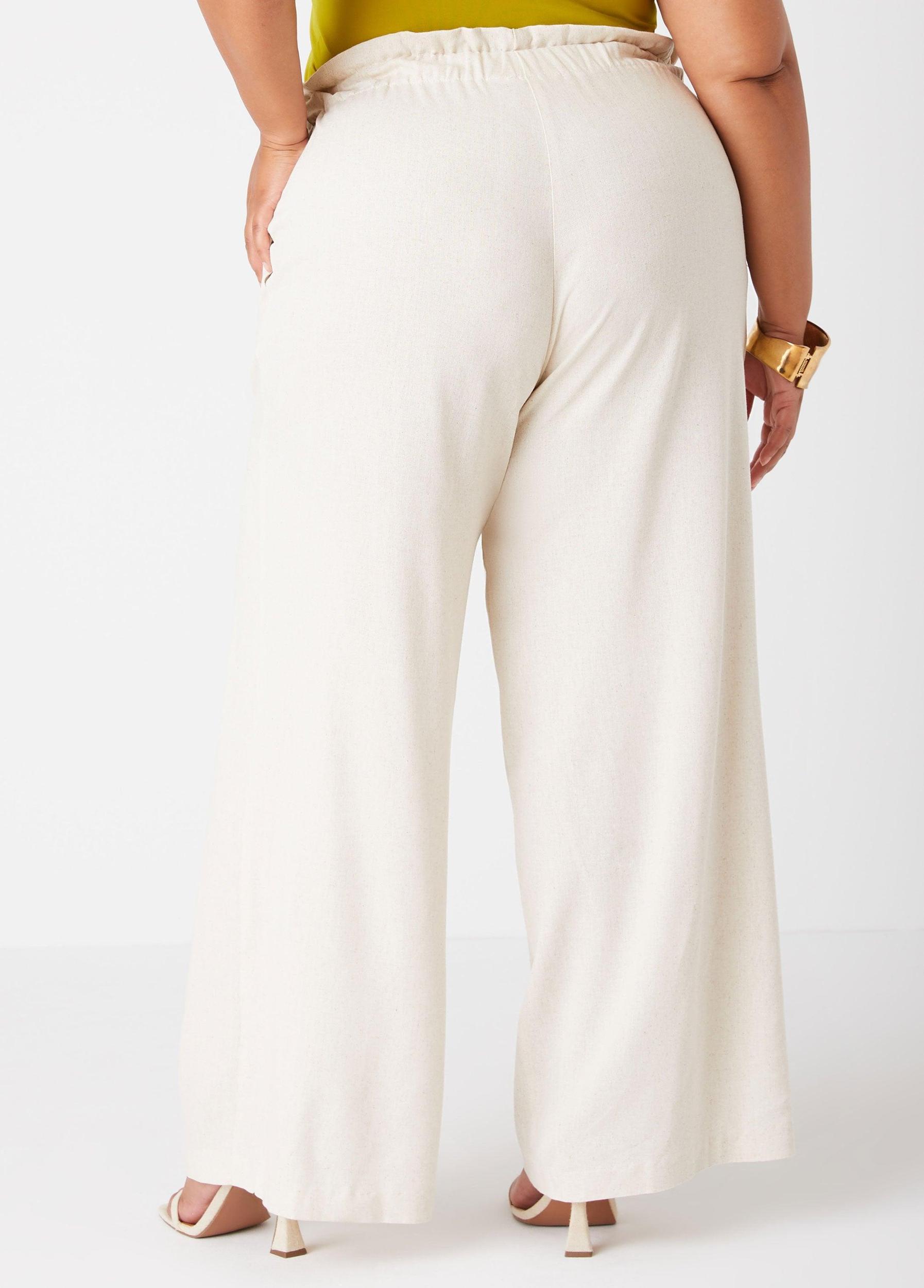 Gathered Linen Blend Pants Female Product Image