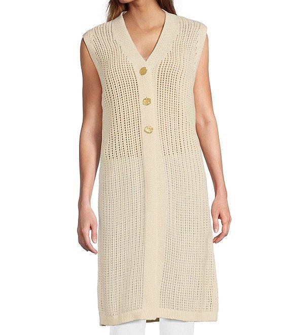 Anna & Ava Open Weave Long Vest Product Image