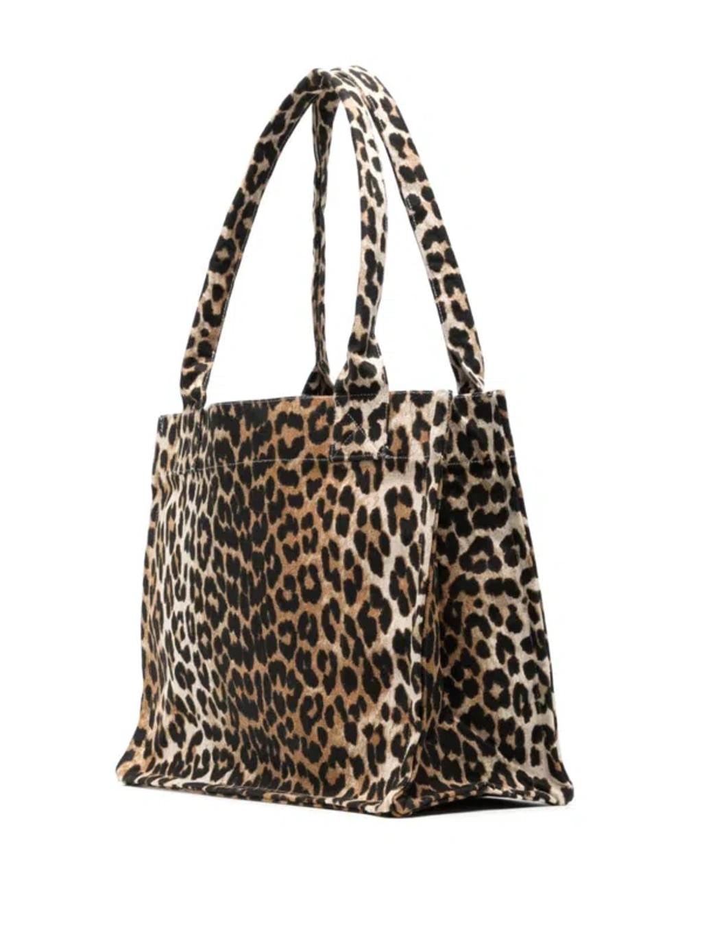 large leopard-print canvas tote bag Product Image