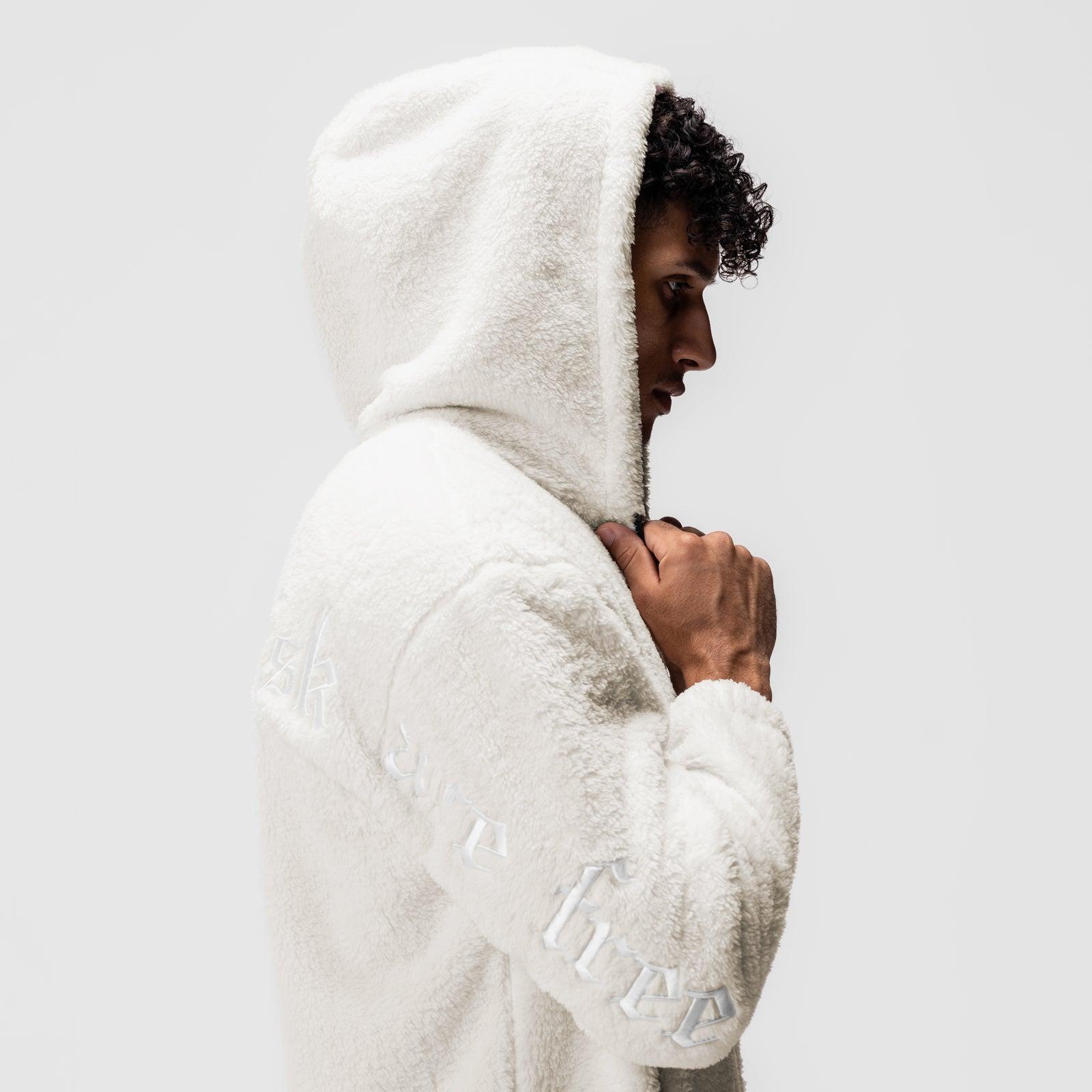0887. Sherpa Recovery Full Zip Hoodie - Ivory Cream/White Product Image