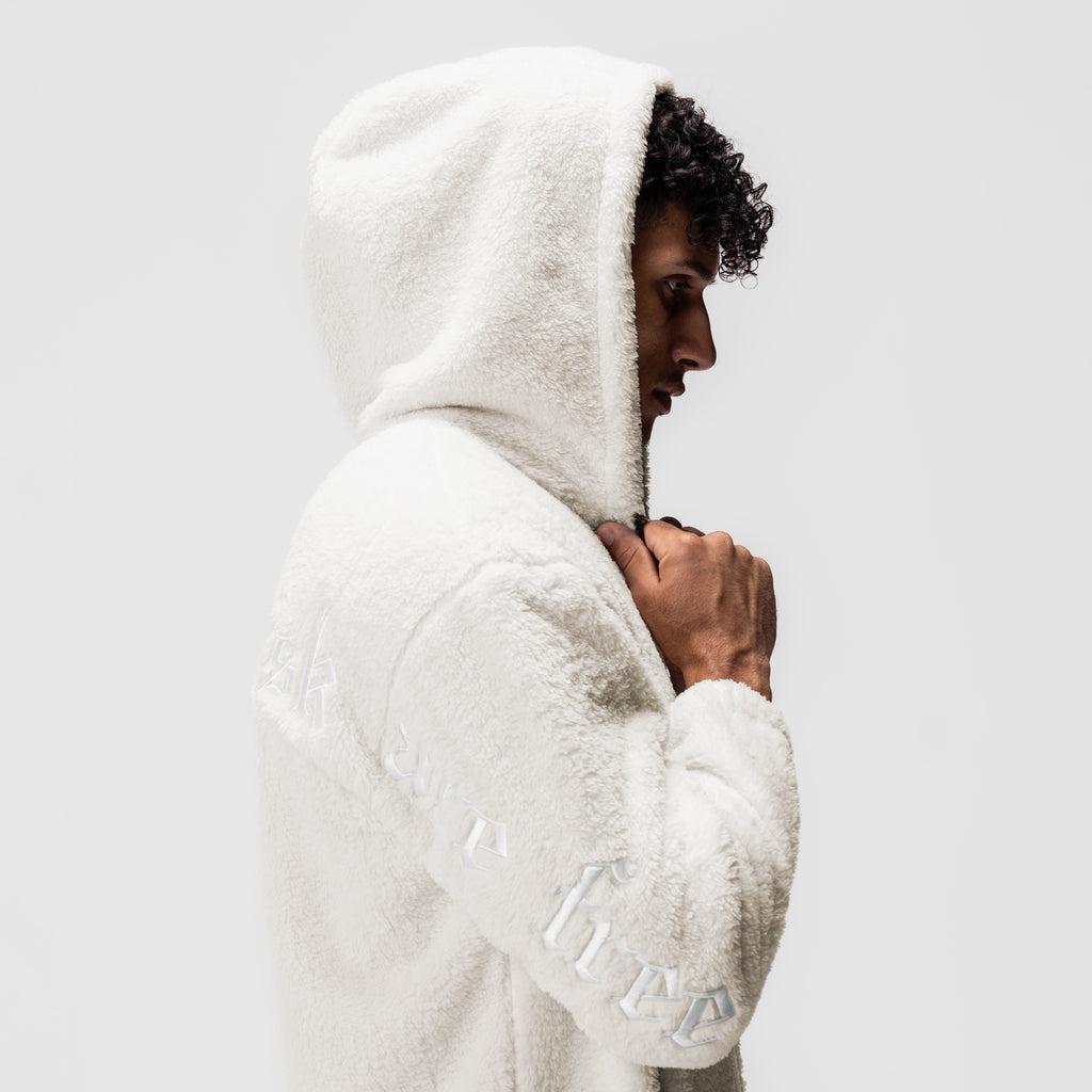 0887. Sherpa Recovery Full Zip Hoodie - Ivory Cream/White Product Image