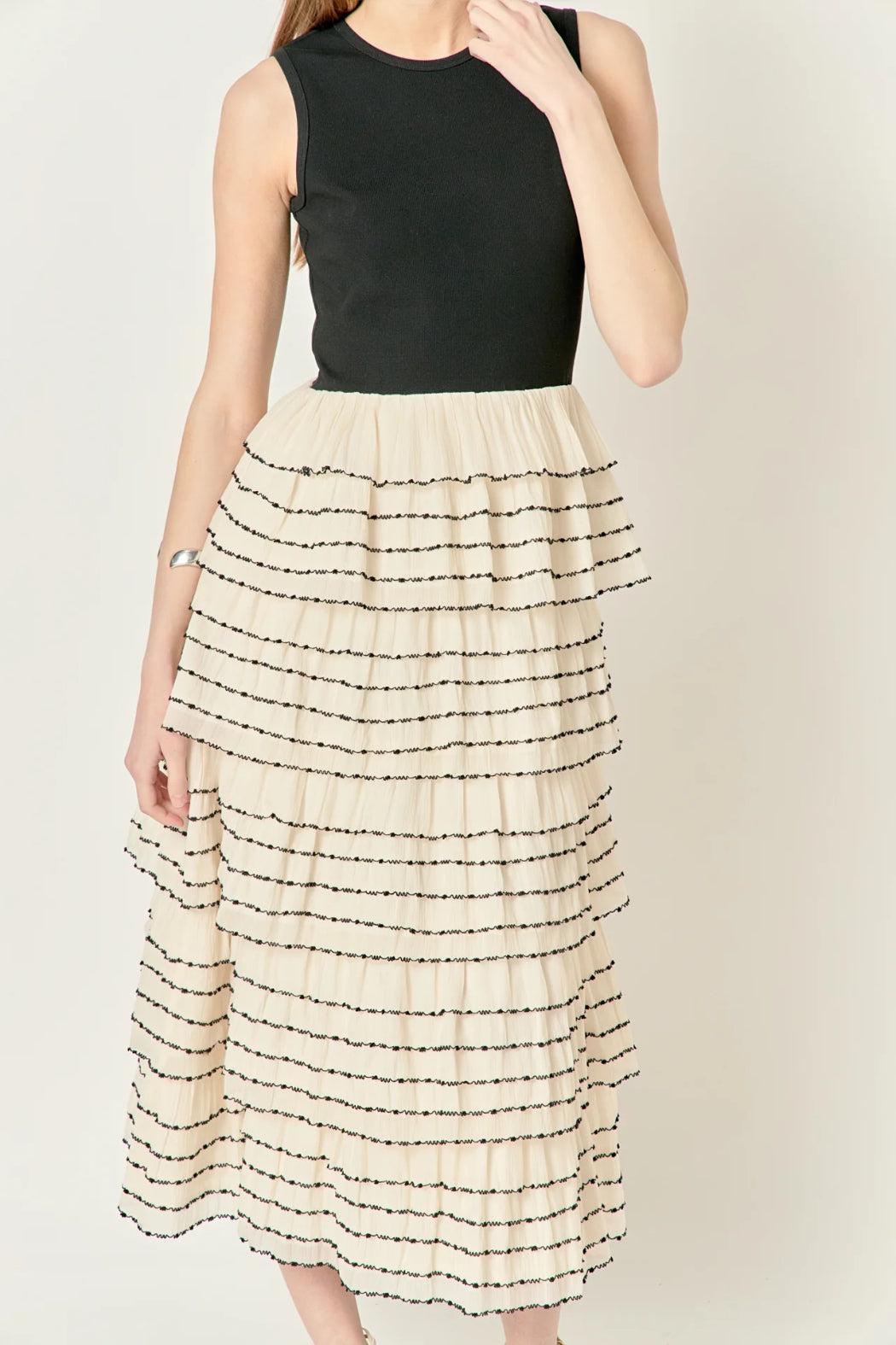 S/L Ruffle Midi Dress Product Image