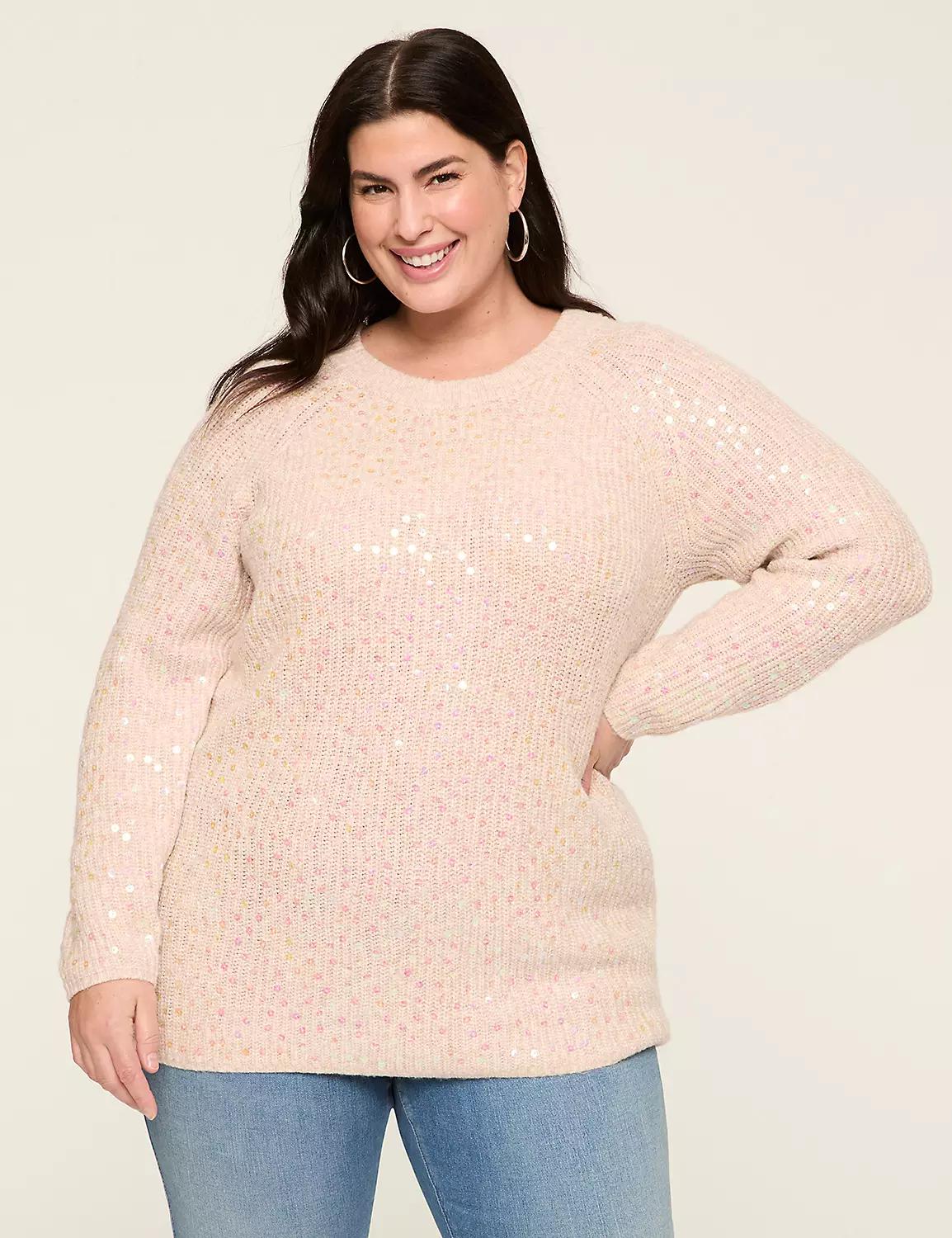 Sequin Crew-Neck Sweater Product Image