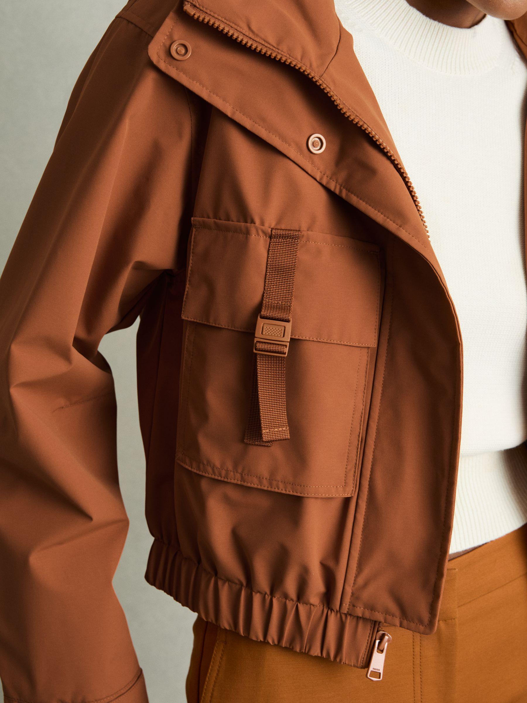 Technical Hooded Utility Jacket in Rust Product Image