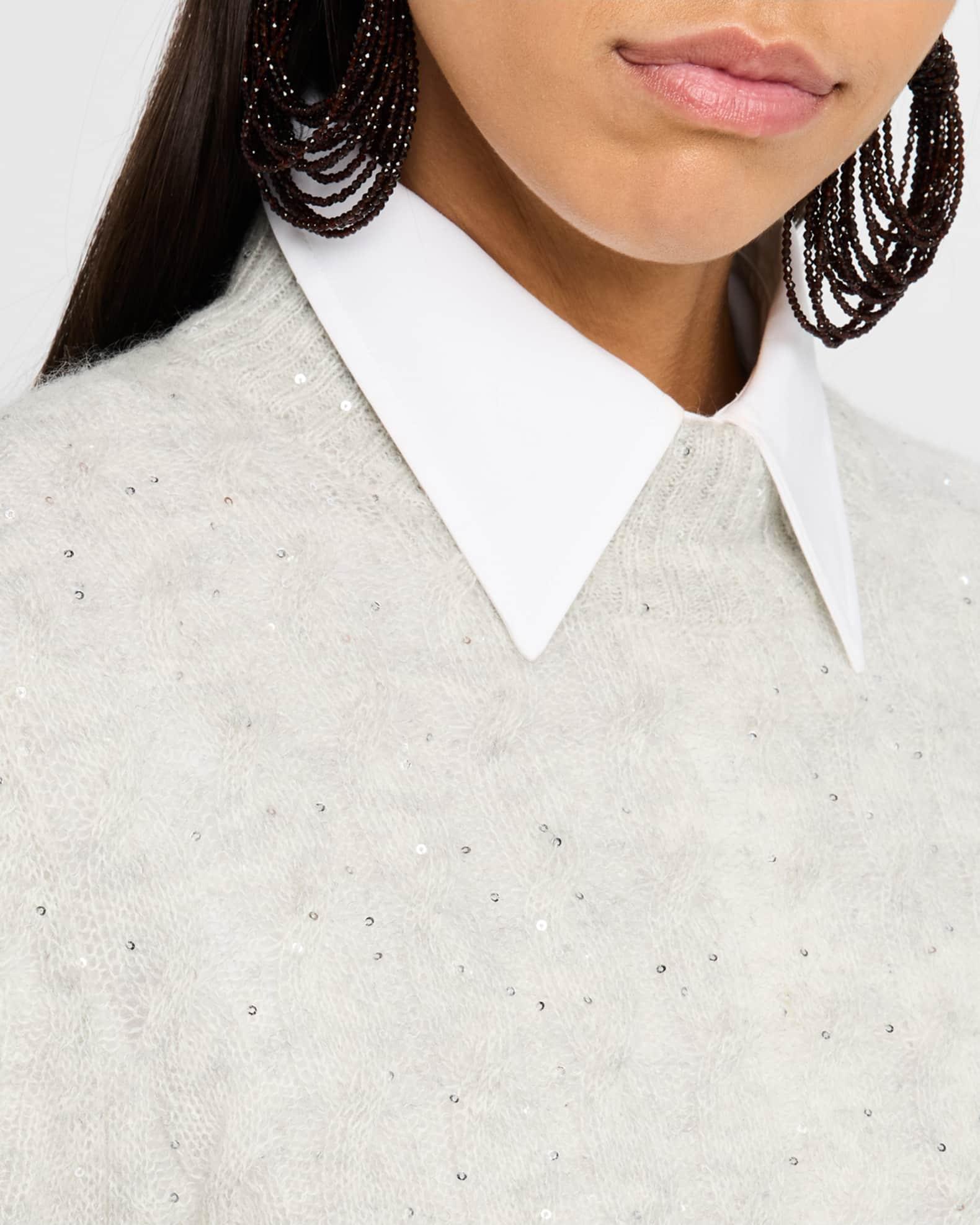 Glam Cable-Knit Mohair Sweater  Product Image