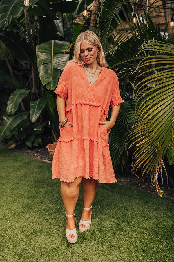 Summer Mimosa Babydoll Dress in Tangerine Curves Product Image