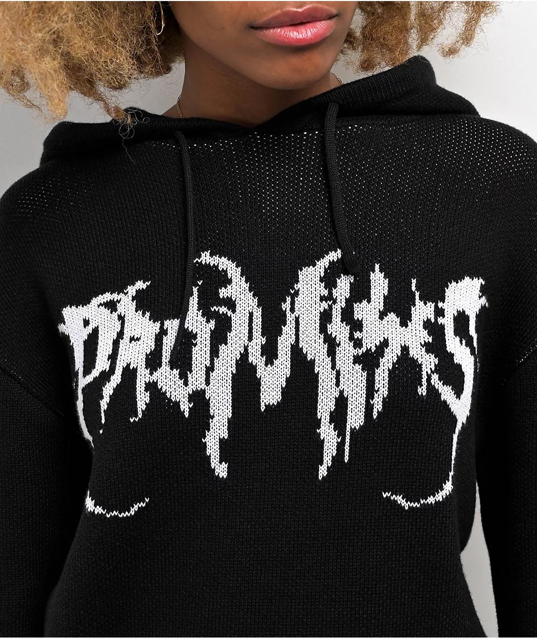 Broken Promises Graveyard Knit Black Hoodie Product Image