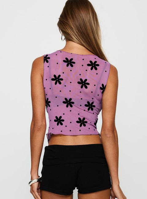Avelaine Mesh Top Mauve Product Image