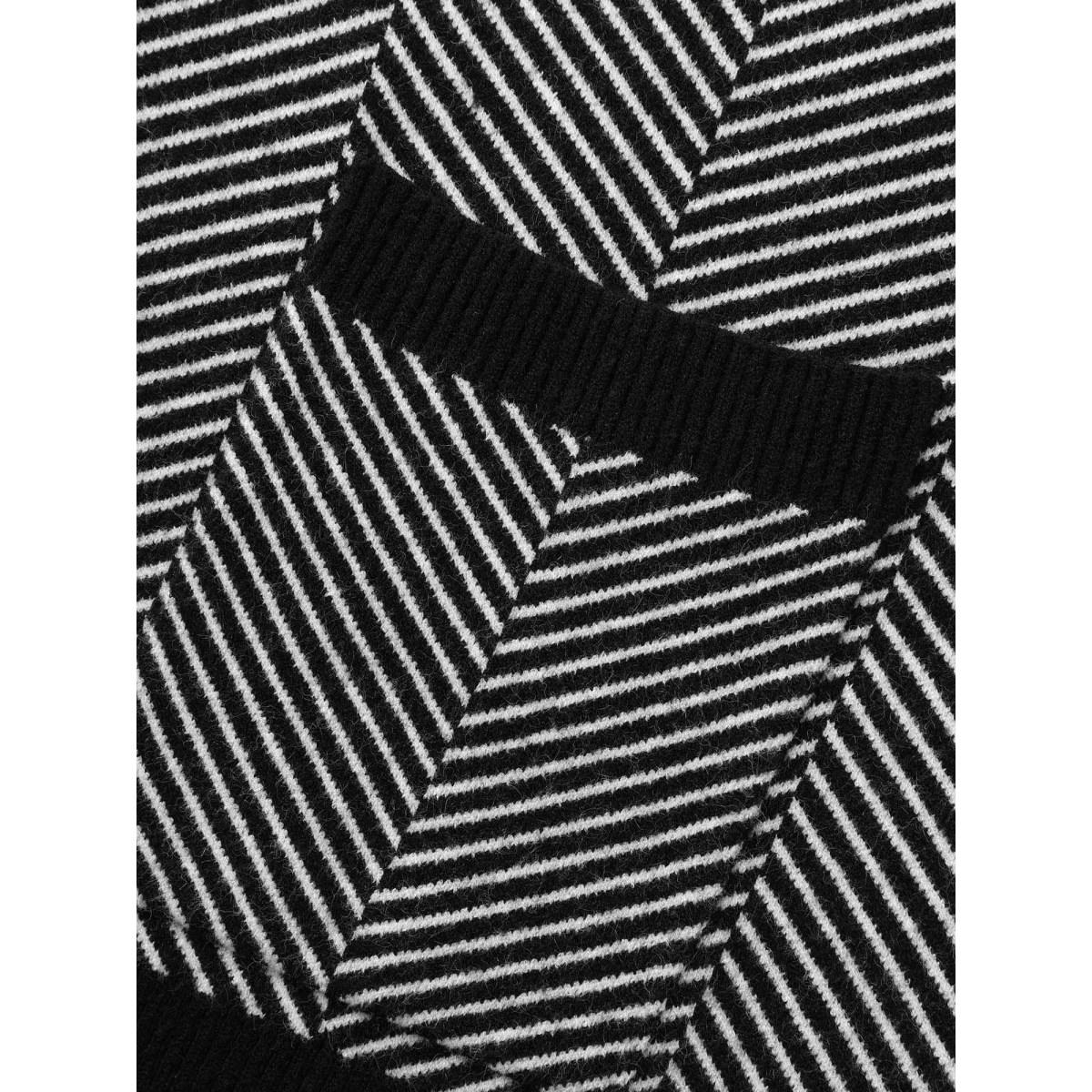 Plus Size Supersoft Essentials Striped Patch Pocket Cardigan Black Women Casual Loose Long Sleeve Everyday Cardigans BloomChic 30/6X Product Image