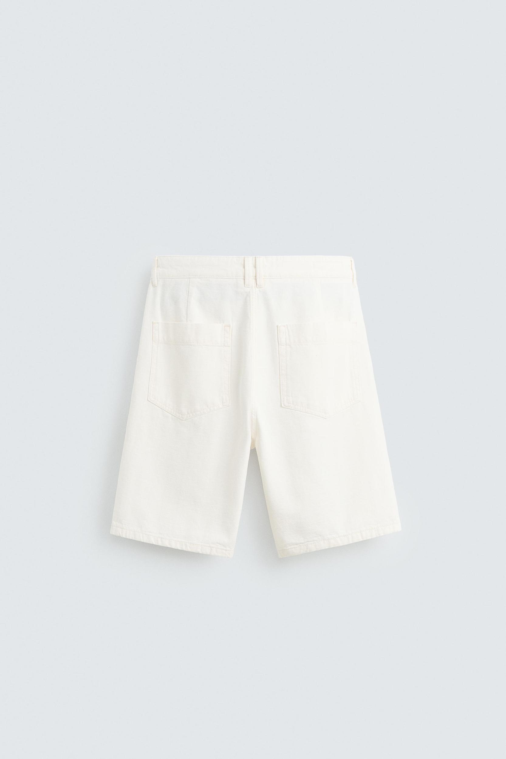 RELAXED FIT PLEATED BERMUDA SHORTS Product Image