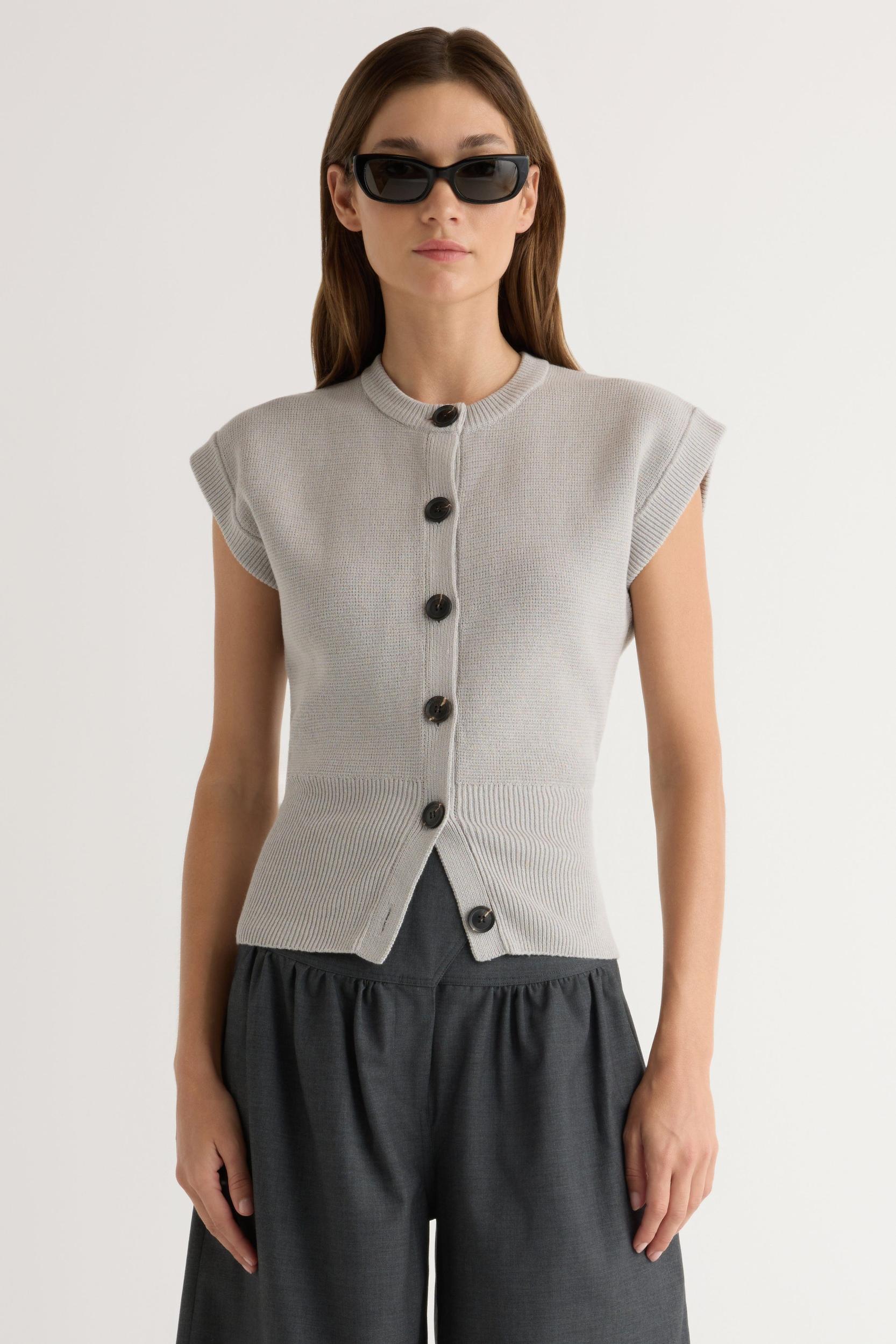 Solea Button Knit Vest Product Image