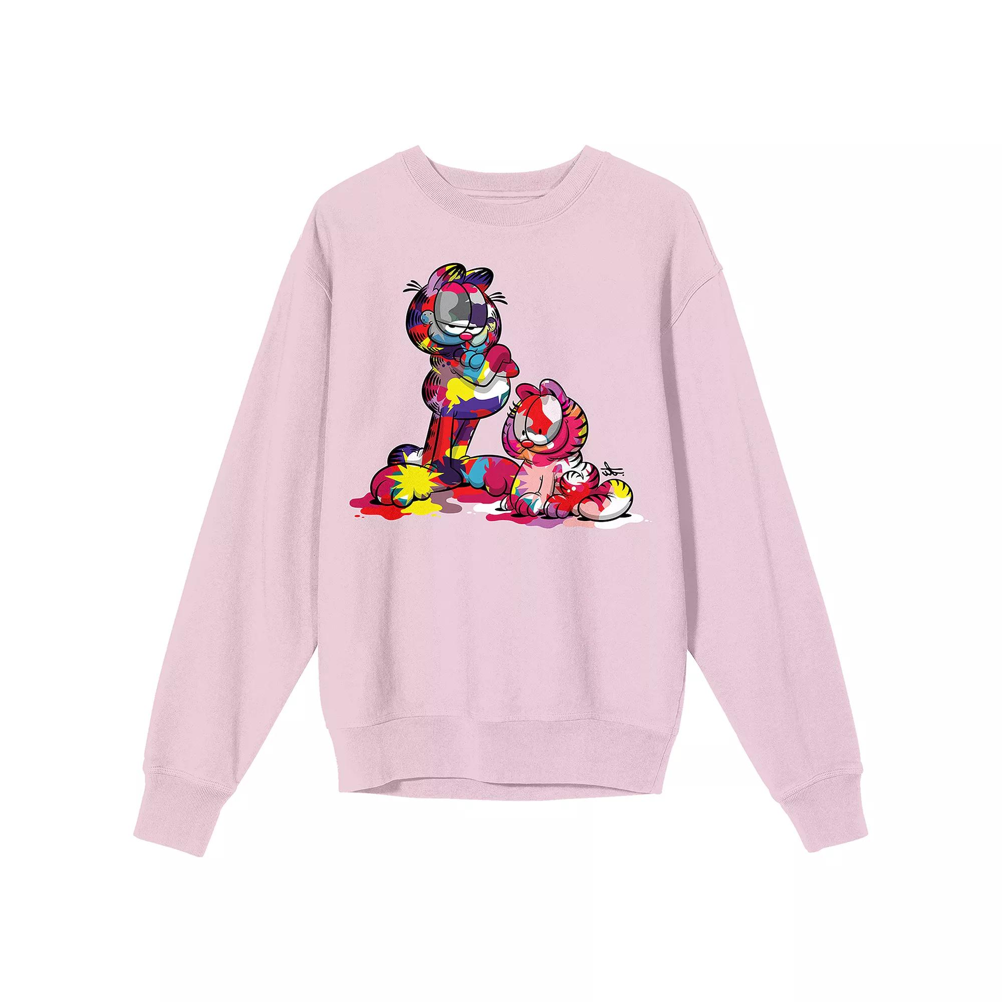 Men's Garfield Paint-Stained Cat Sweatshirt,  Product Image