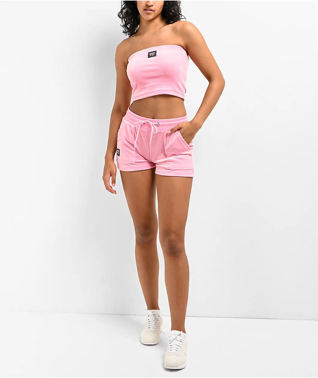 FB County Pink Velour Track Shorts Product Image