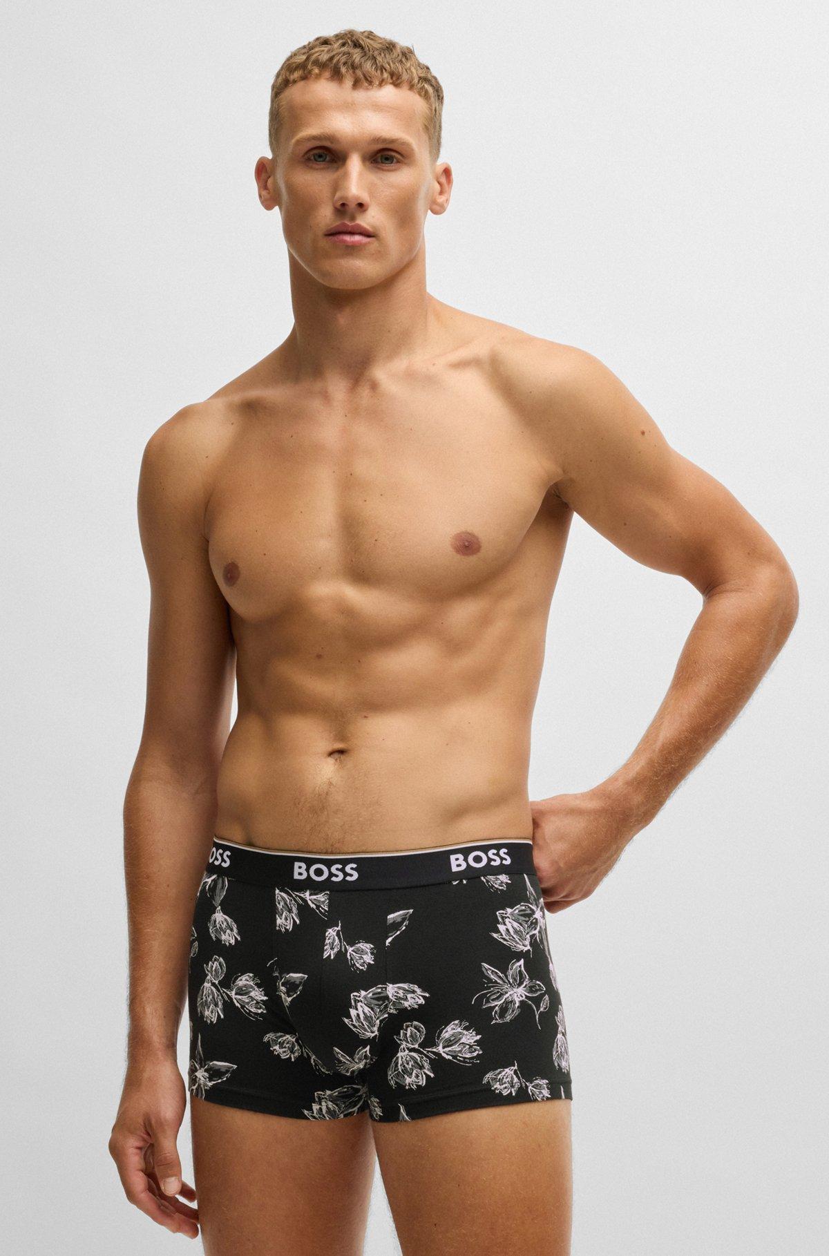 Three-pack of stretch-cotton trunks with logo waistband Product Image