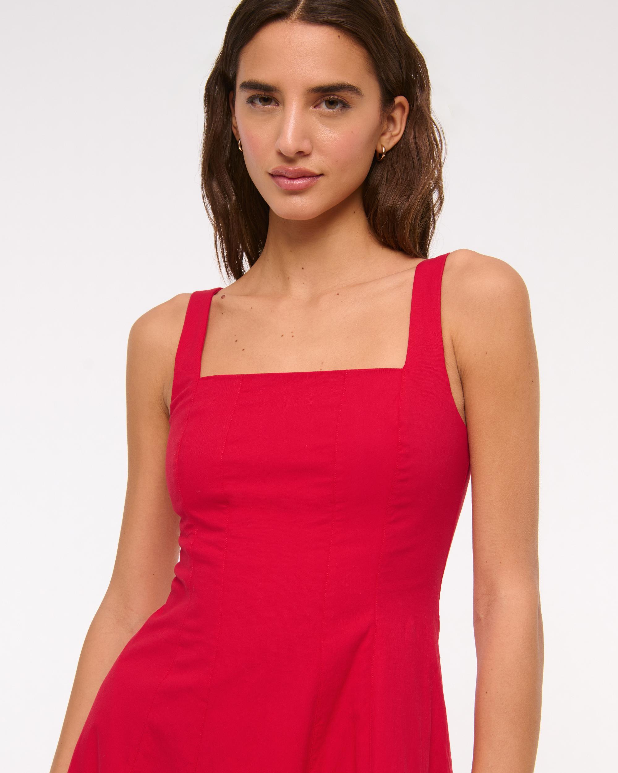 The A&F Mila Stretch Midi Dress Product Image