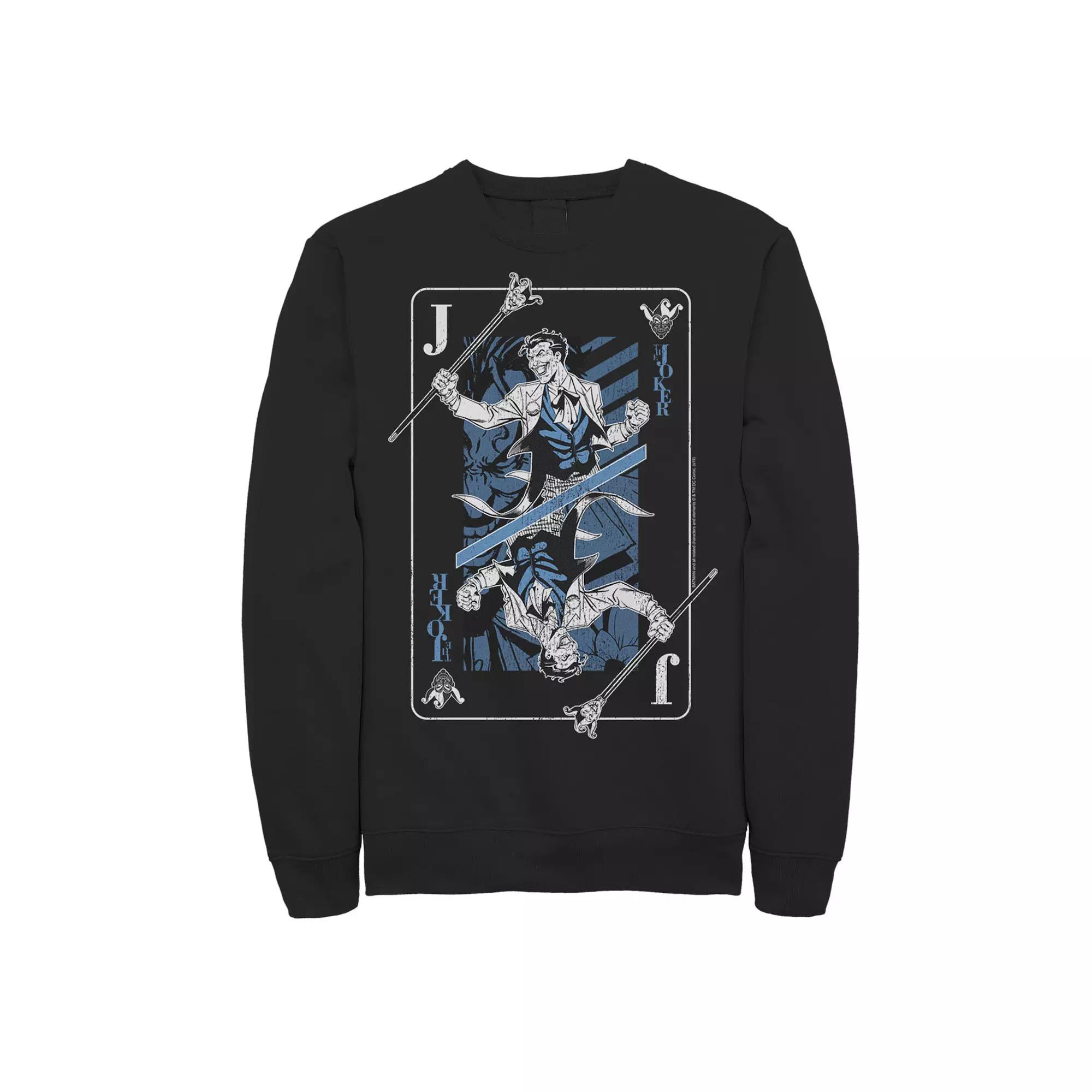 Mens DC Comics The Joker Playing Card Sweatshirt, Men's,  Product Image