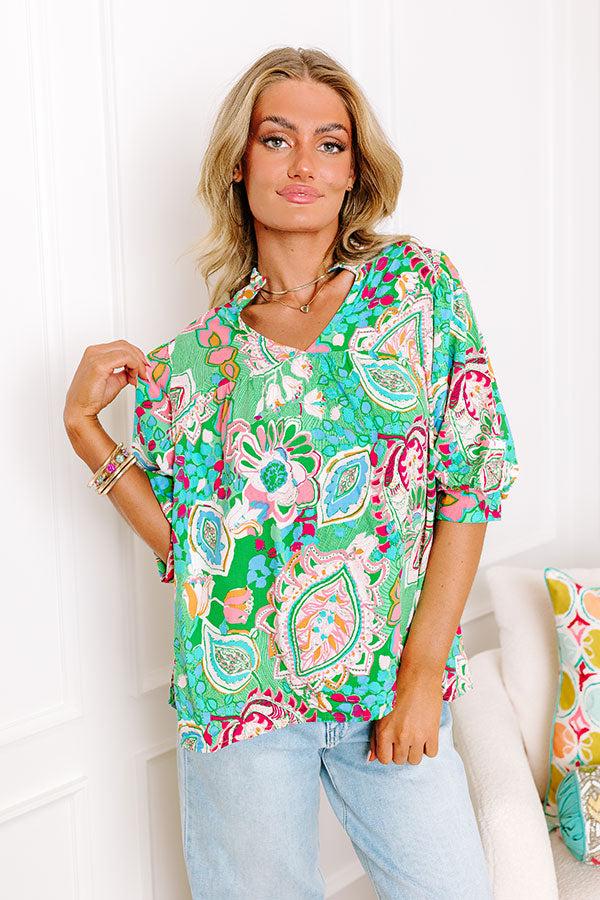 Chance Of A Lifetime Top in Green Product Image