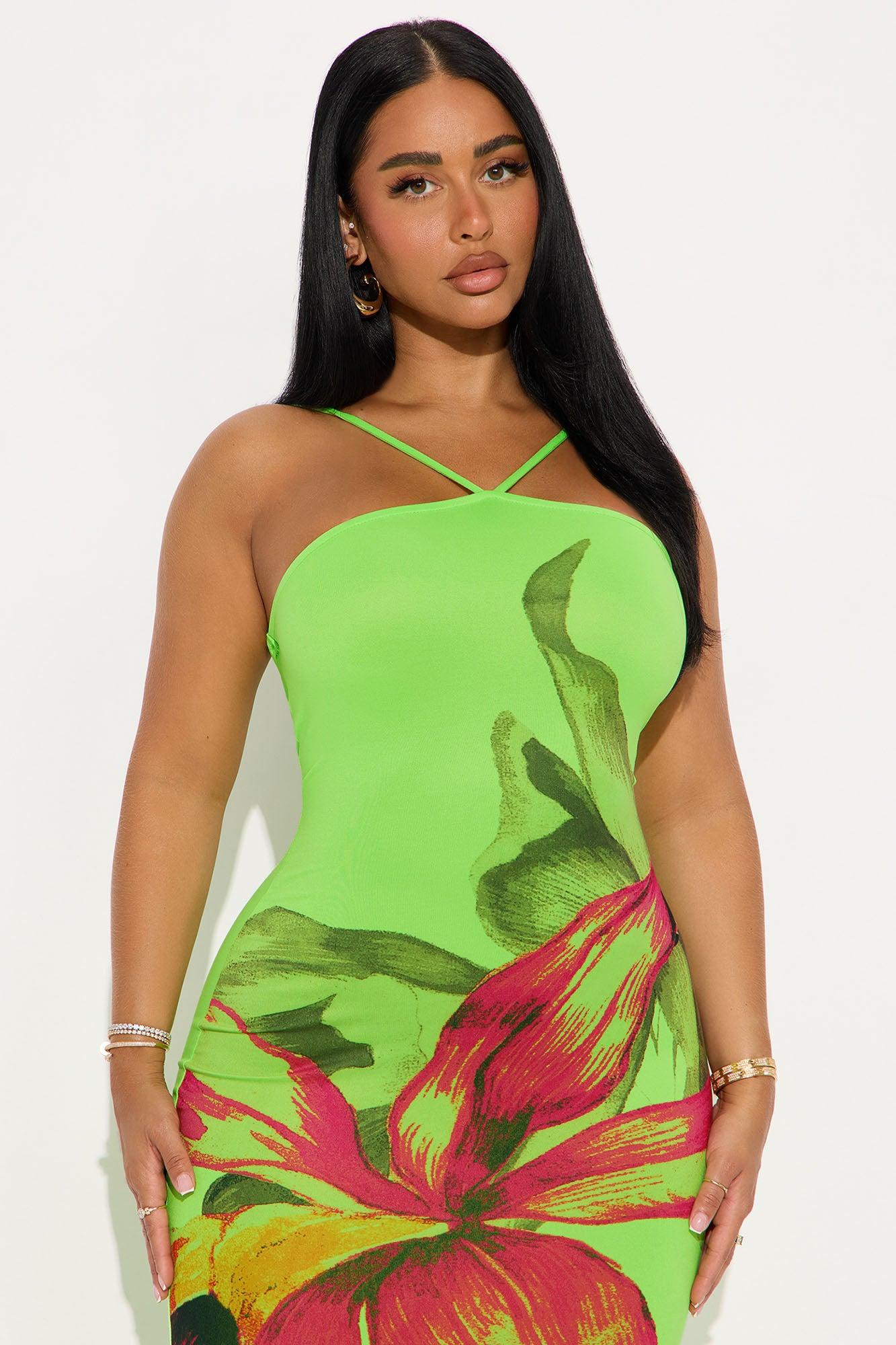 Skyfall Maxi Dress - Lime Female Product Image