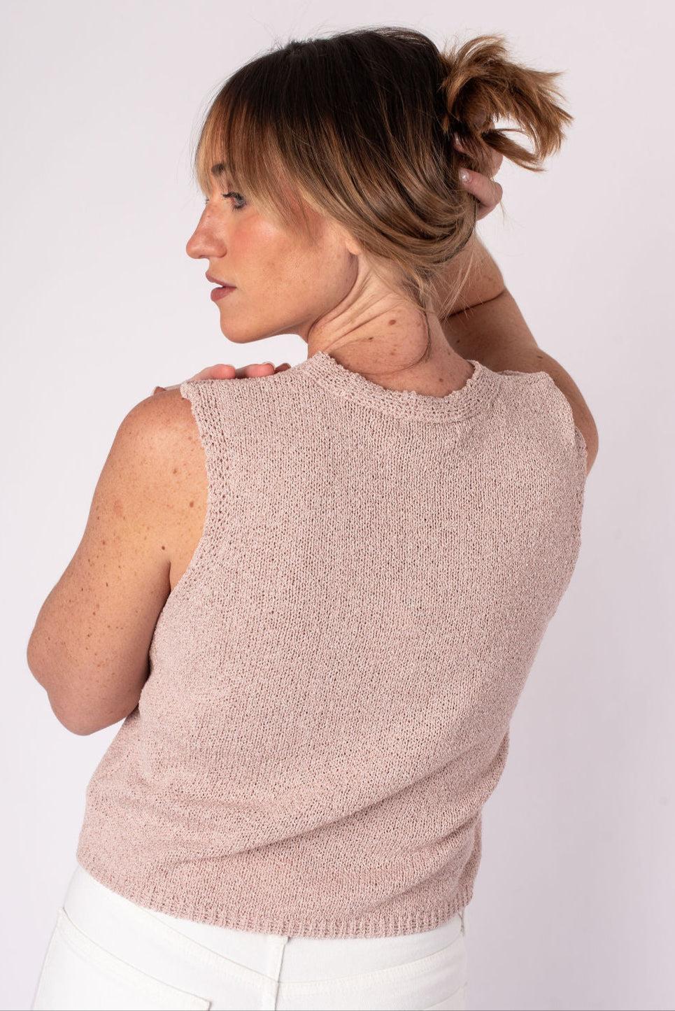 Arianna Sleeveless Top - Lt Pink Product Image