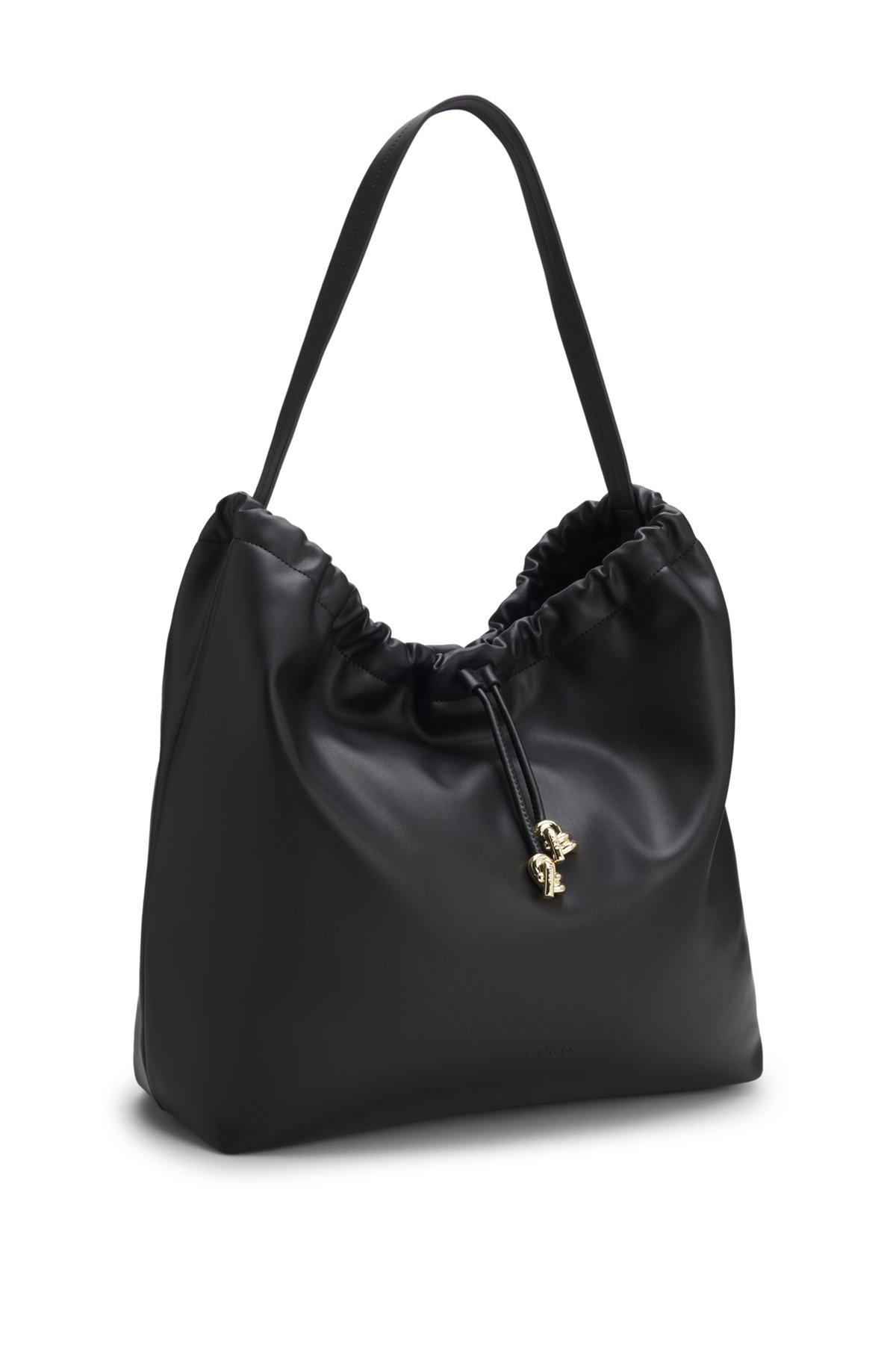 Drawstring shoulder bag with gold-tone hardware Product Image