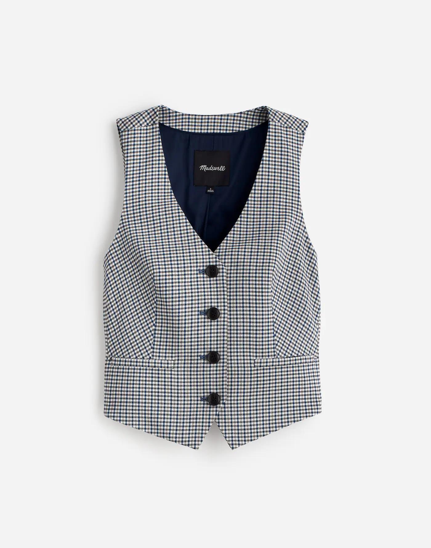 Waisted Vest in Yarn-Dye Product Image