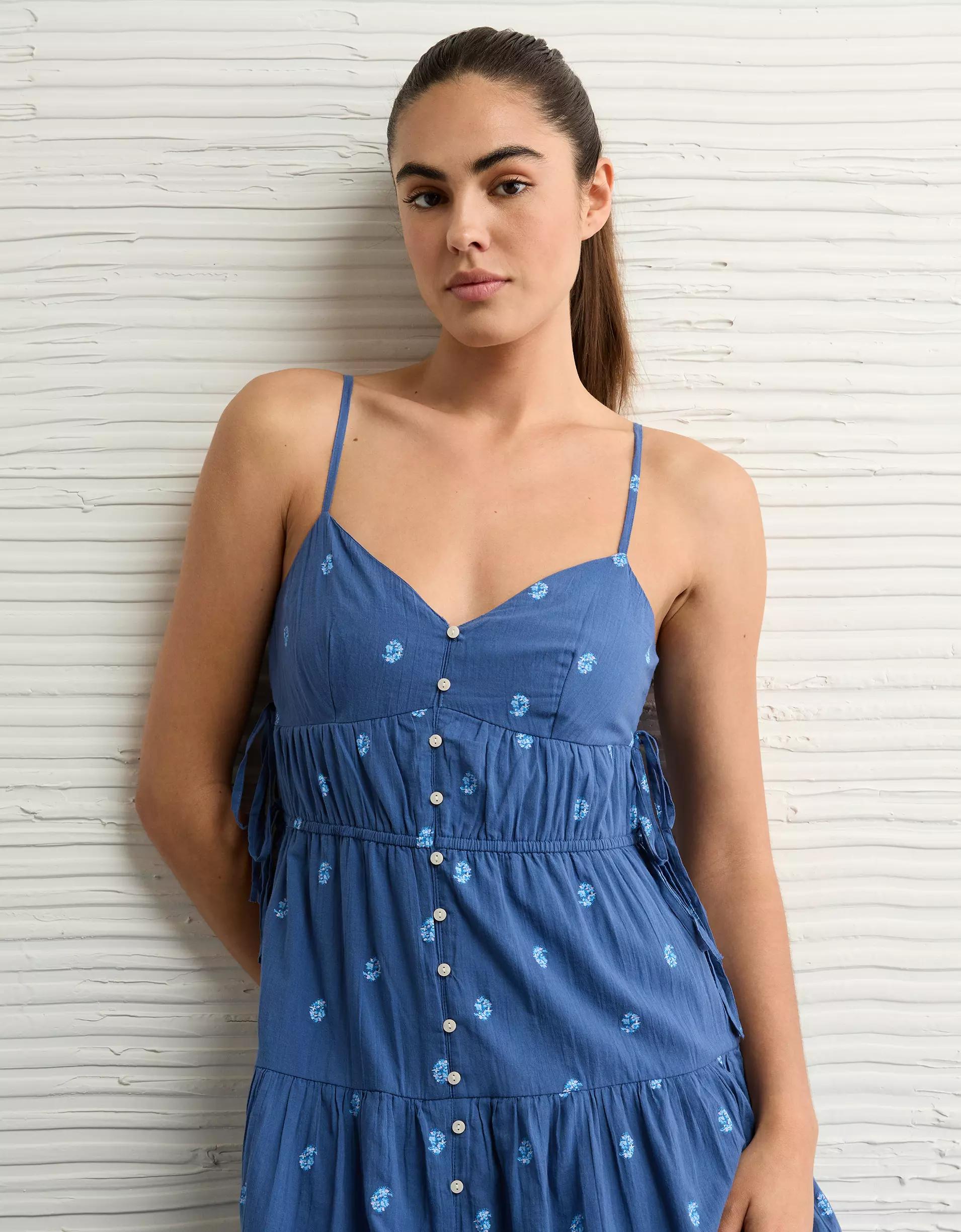 AE V-Neck Side Tie Midi Dress Product Image