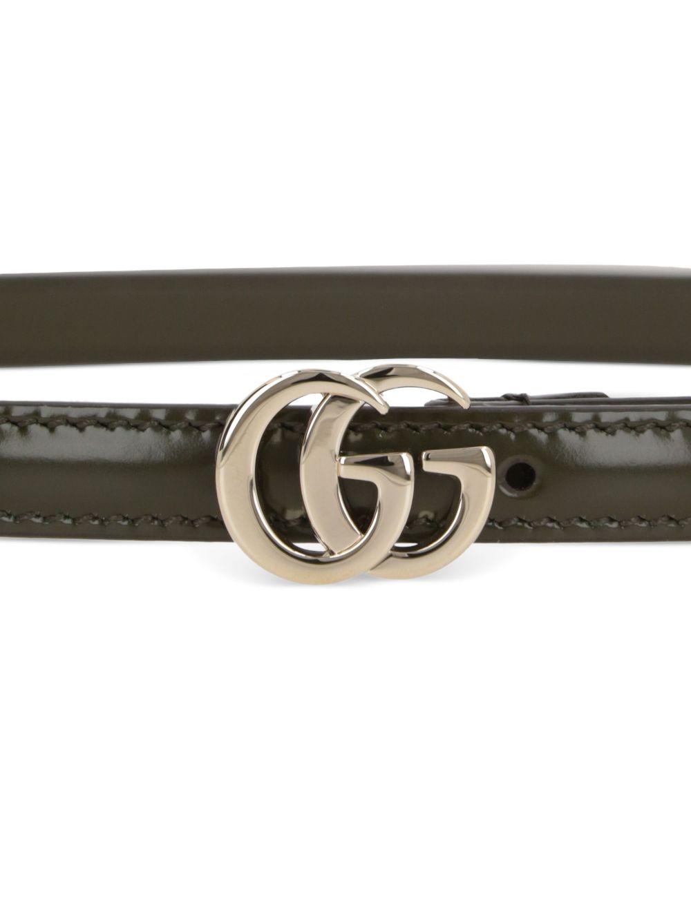 Double G buckle leather belt Product Image