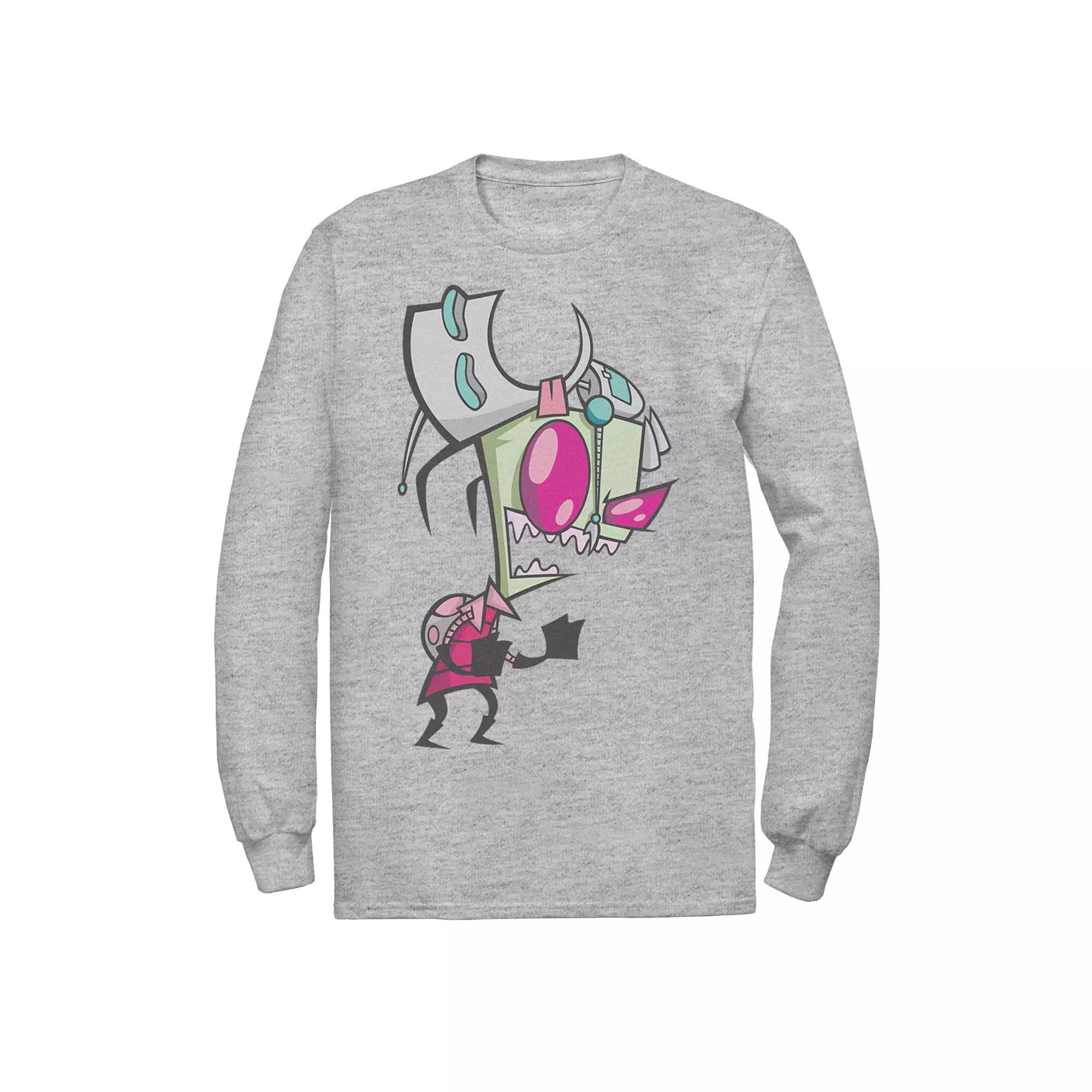 Men's Nickelodeon Invader Zim Menacing Laugh Tired Gir Portrait Long Sleeve Graphic Tee,  Product Image