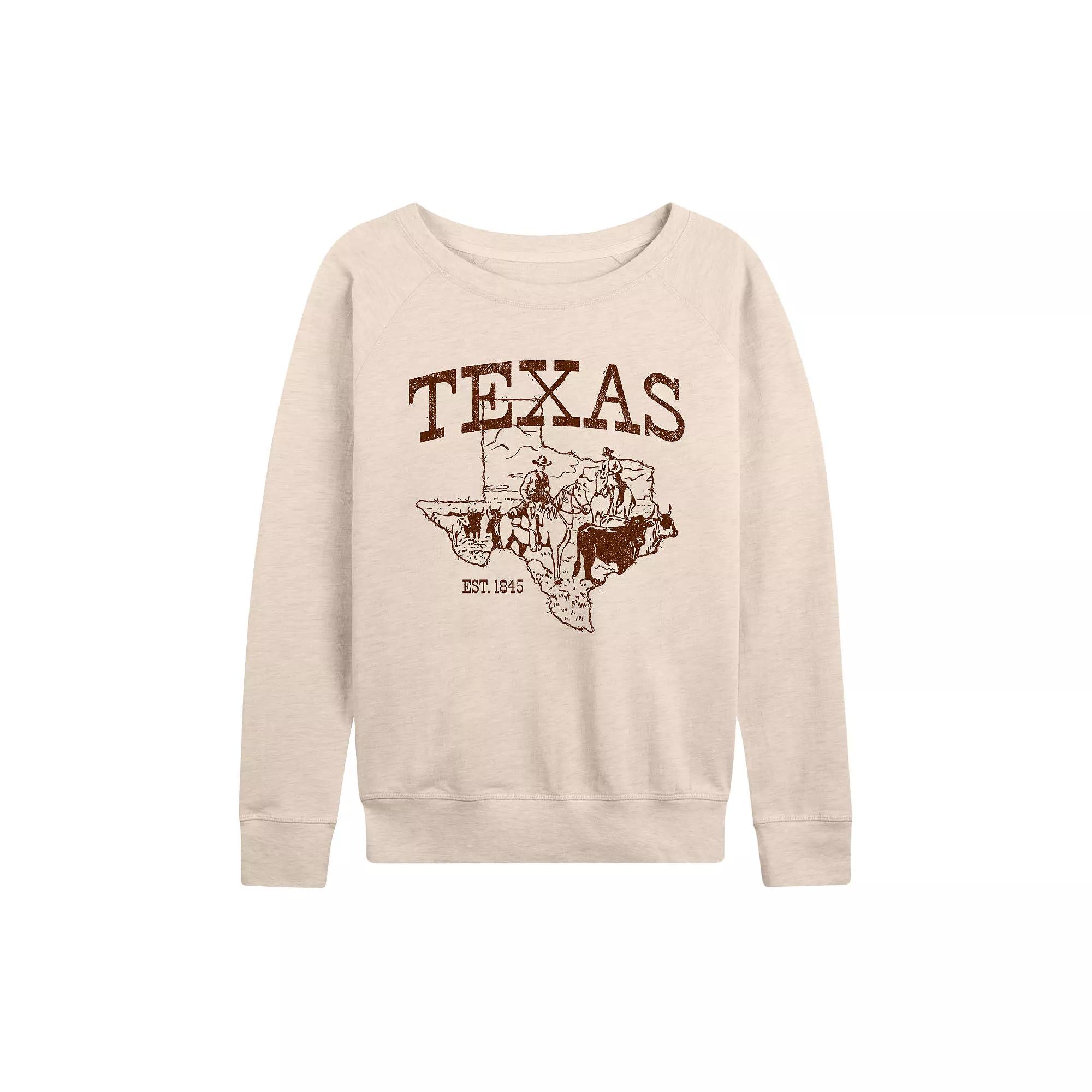 Women's Texas French Terry Long Sleeve Tee, Girl's,  Product Image