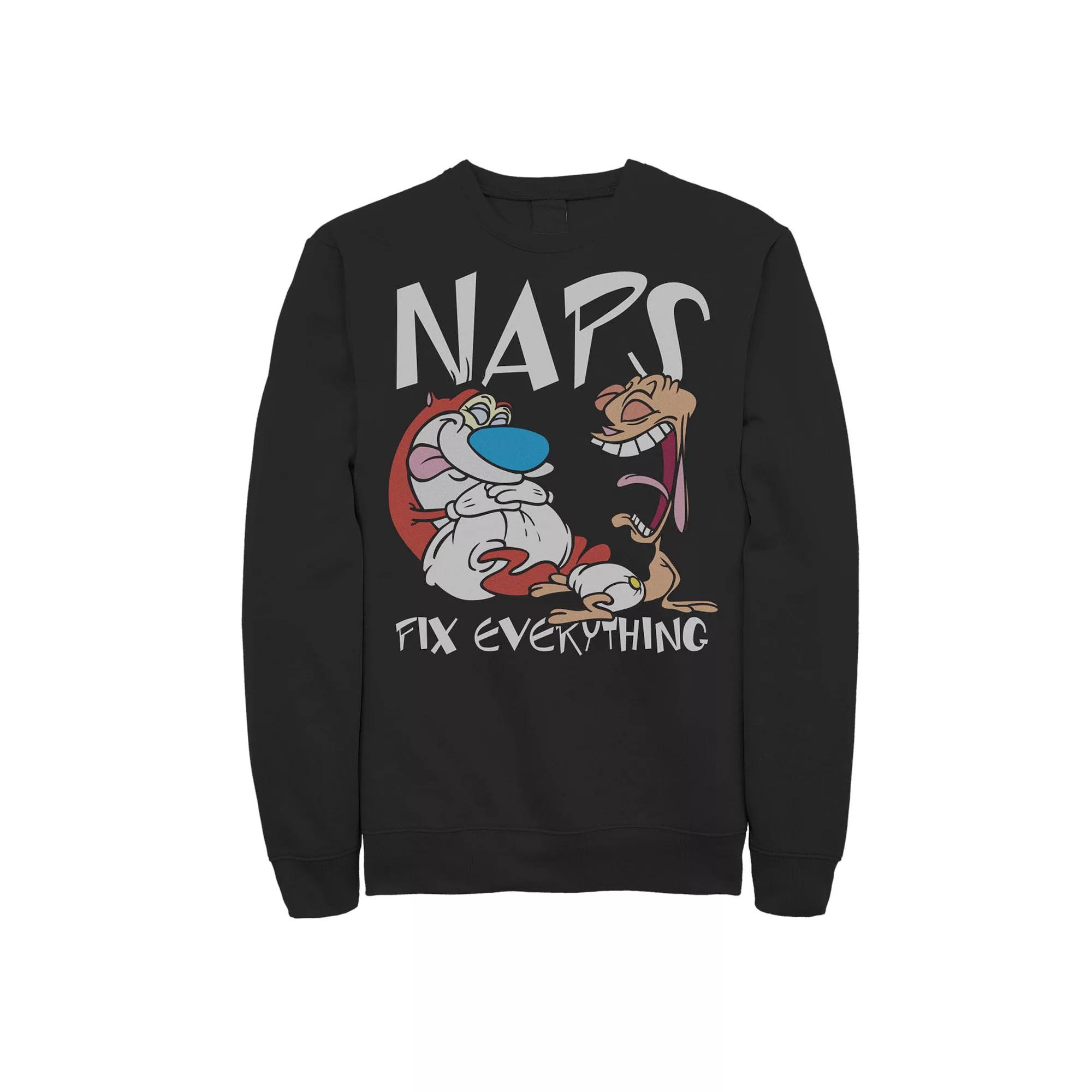 Men's Ren & Stimpy Naps Fix Everything Portrait Fleece,  Product Image