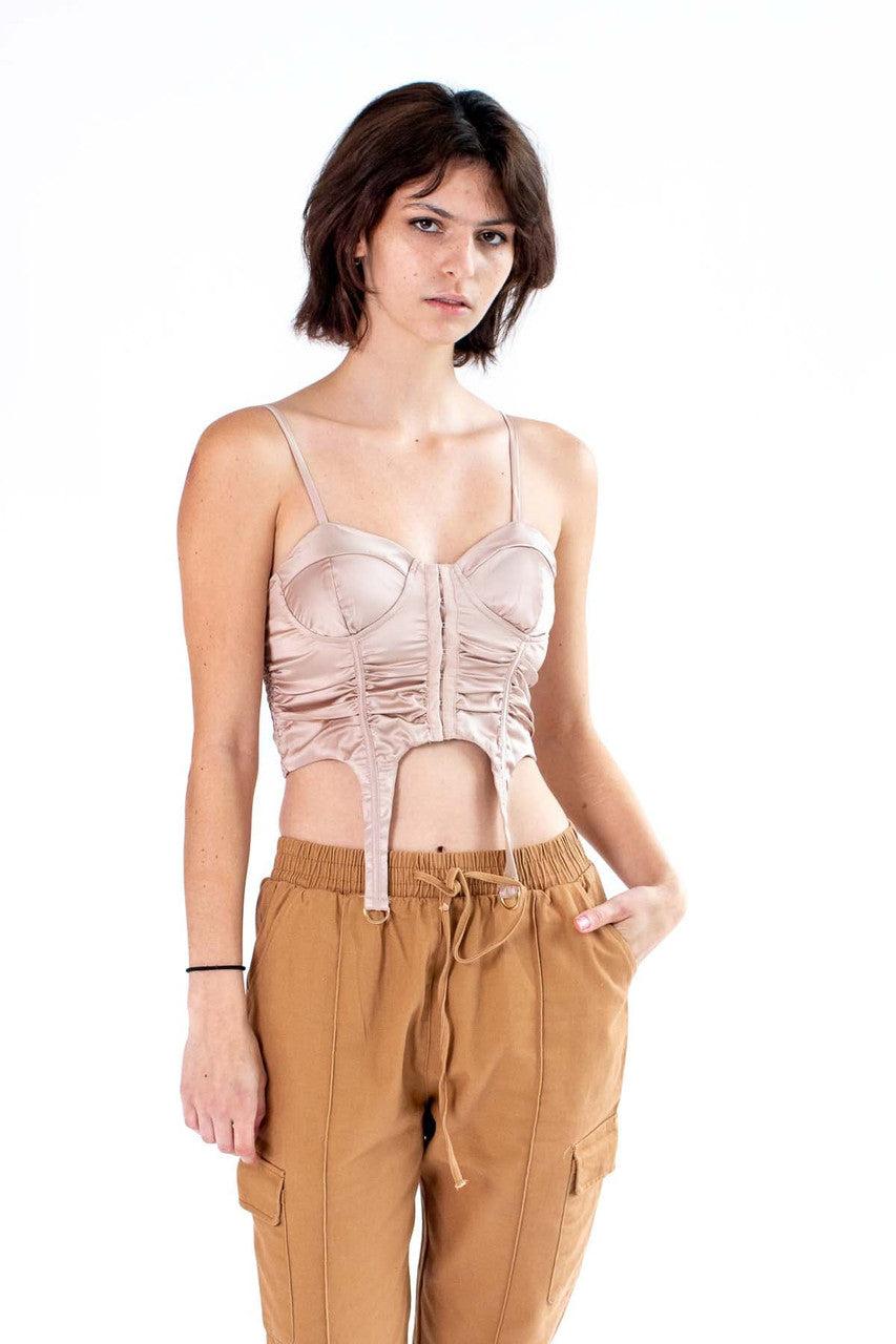 Champagne Satin Corset Product Image