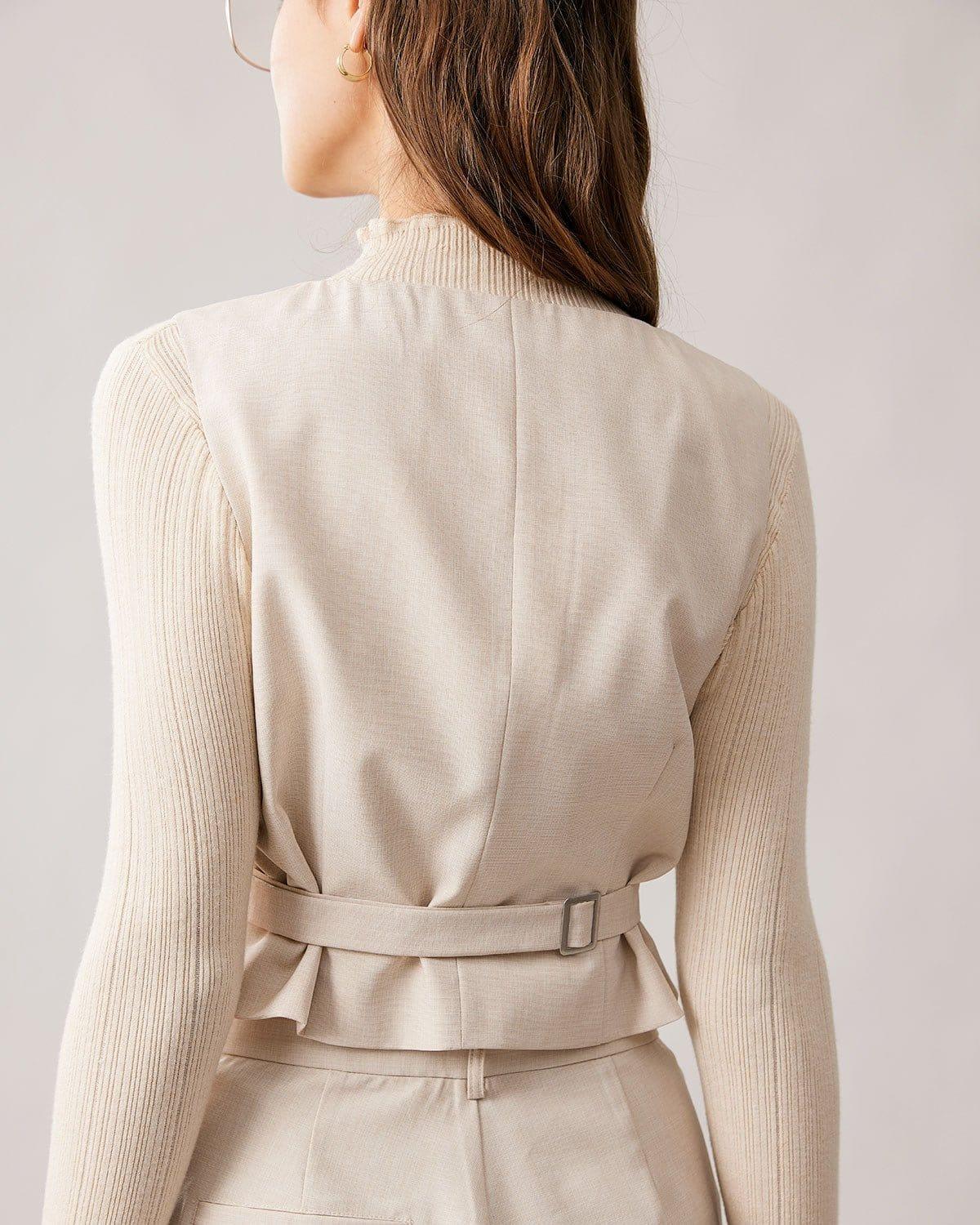 The Apricot Round Neck Button Up Waistcoat Female Product Image