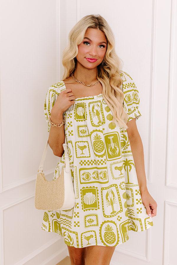 On Tropic Time Mini Dress in Lime Punch Product Image