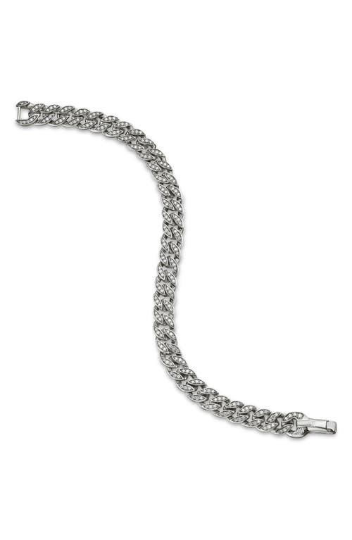 Mens Curb Chain Bracelet with Pave Diamonds Product Image