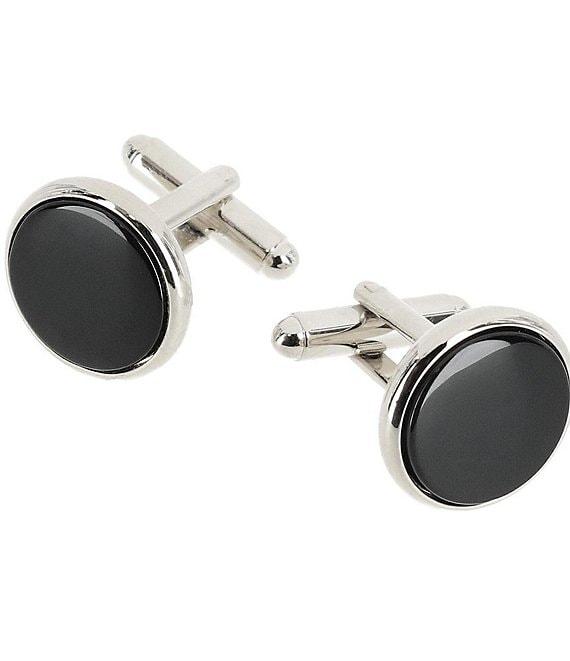 Trafalgar Sutton Round Genuine Onyx Cuff Links Product Image