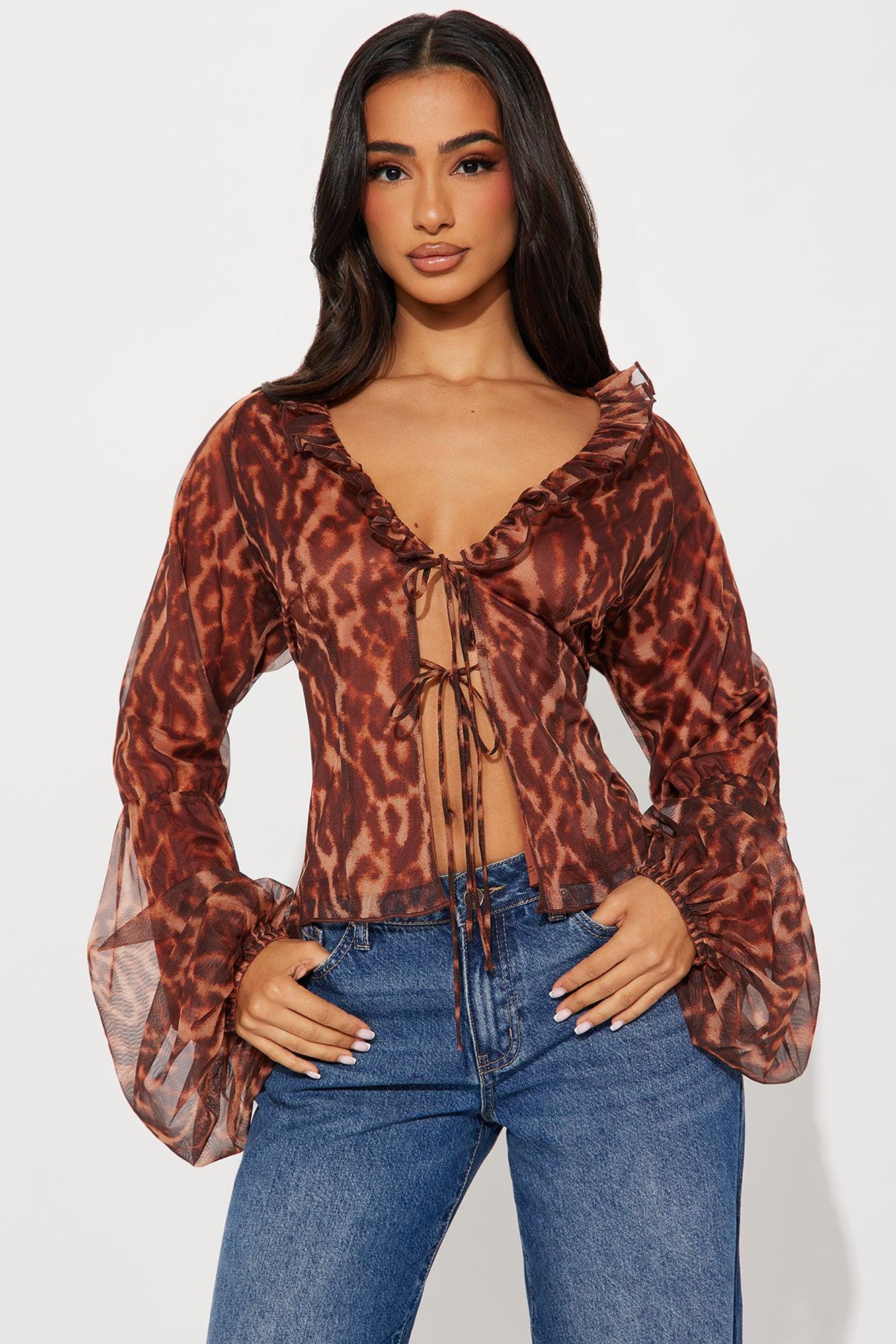 Come My Way Leopard Top - Leopard Product Image