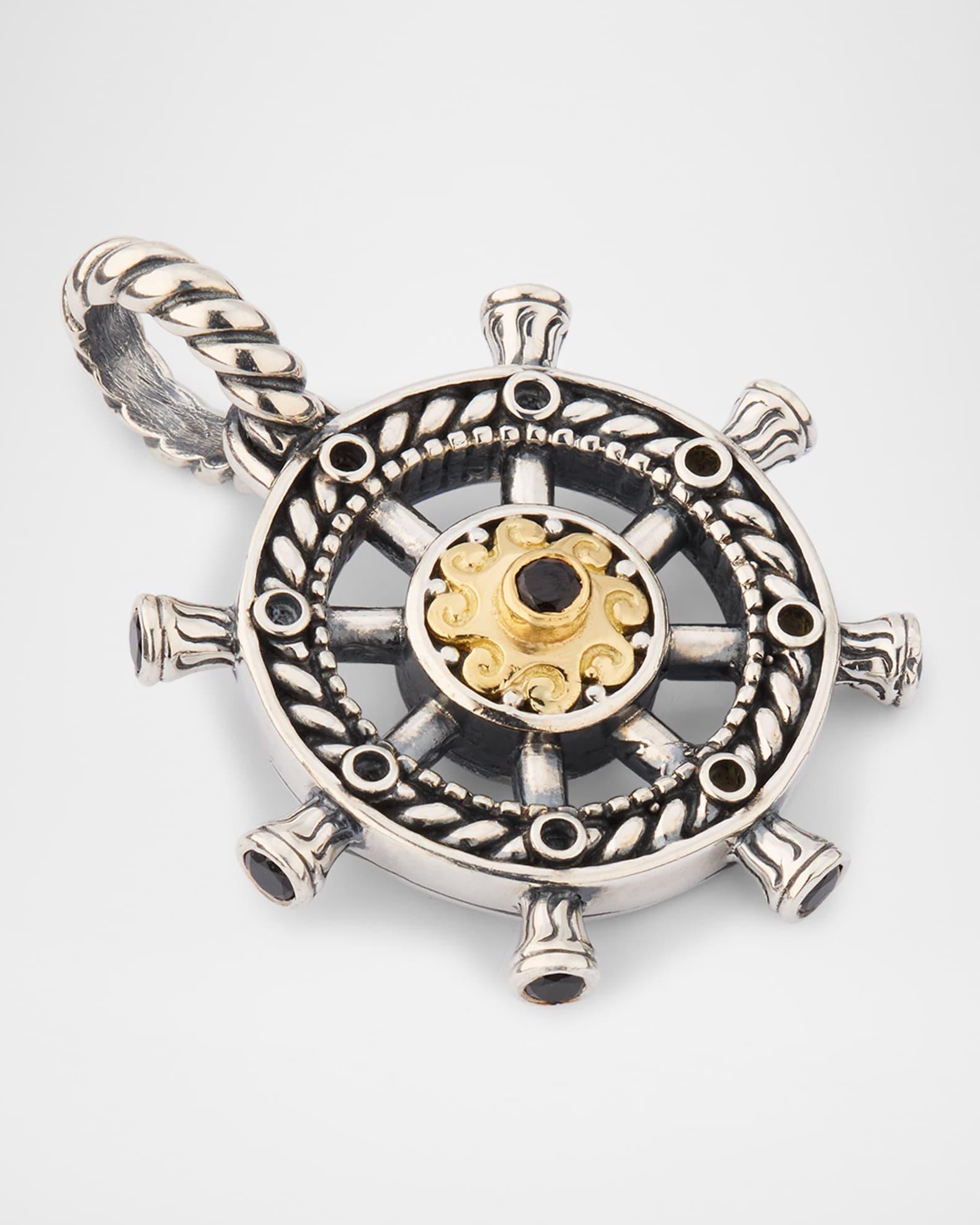 Mens Hydra Sterling Silver and 18K Gold Pendant with Spinel Product Image