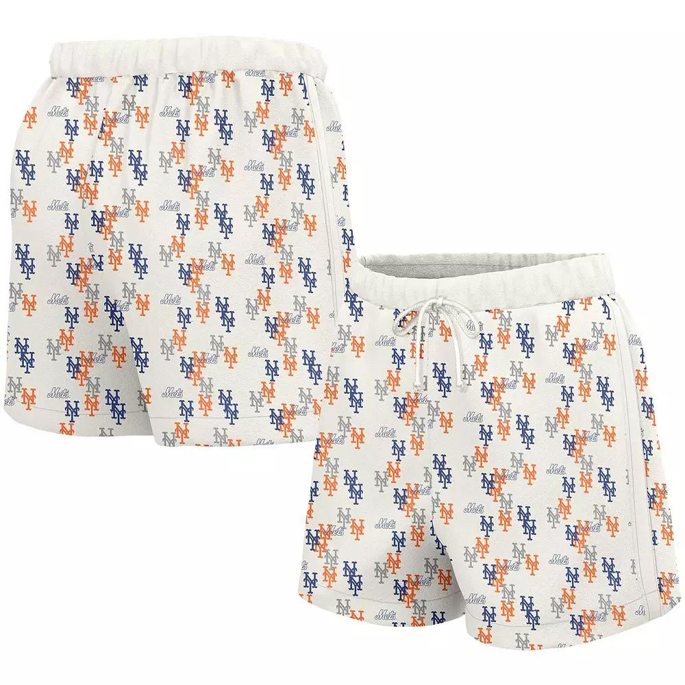 Women's Lusso White New York Mets Marge Shorts,  Product Image