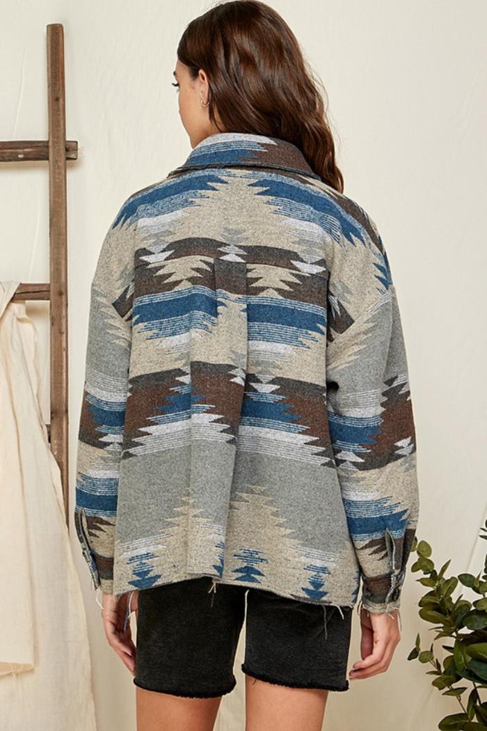 Plus Aztec/tribal Print Jacket Product Image