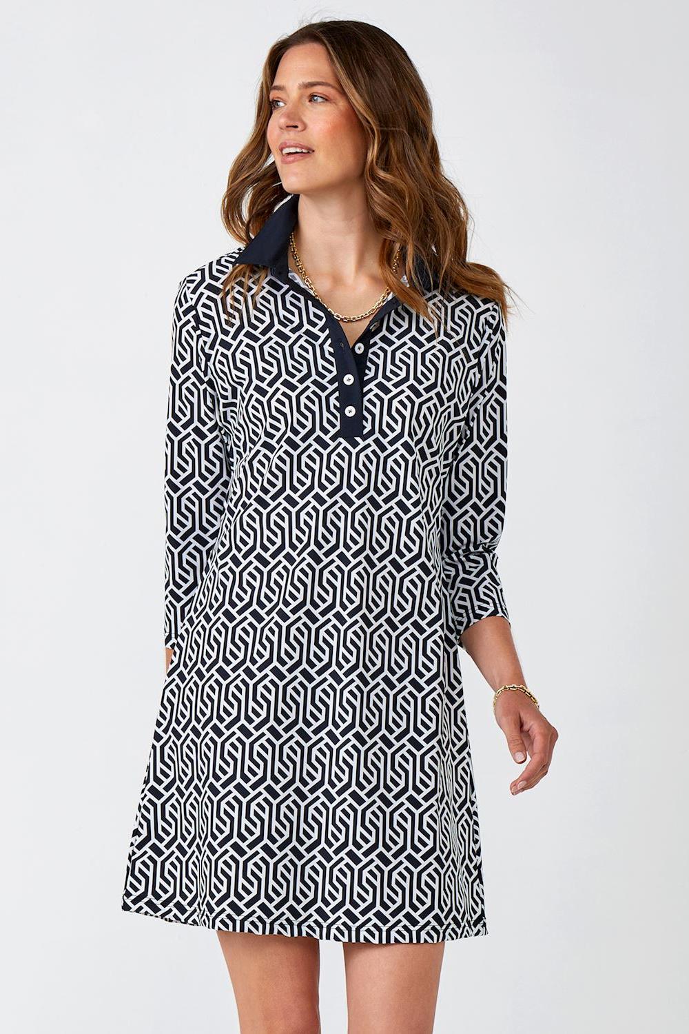 Geometric Polo Dress Product Image