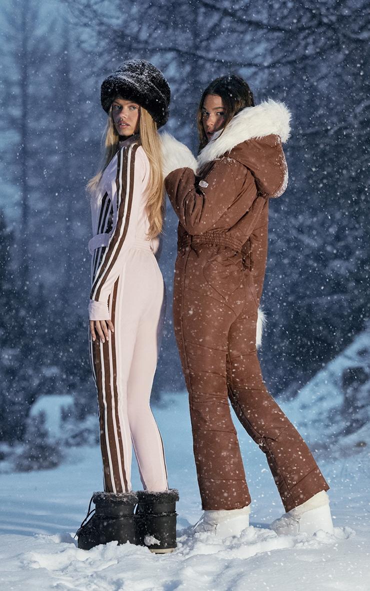 PRETTYLITTLETHING SKI Pink Scuba Suit Product Image